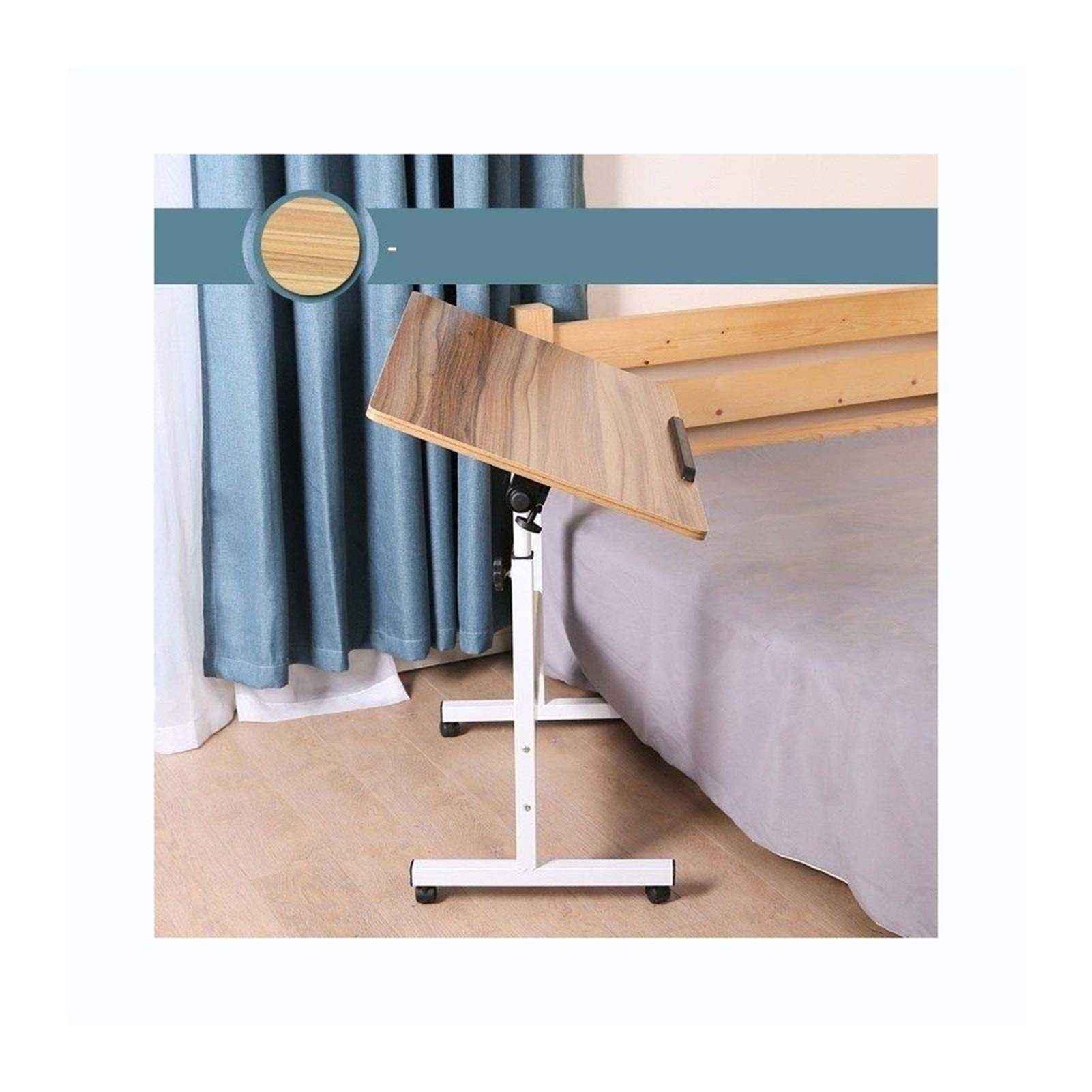 Adjustable Height Mobile Laptop Desk - Rolling Cart Stand with Locking Wheels, Over Bed Table for Home Office (K80x50cm, Style K) - Perfect for Work, Study, Gaming & Hospital Use