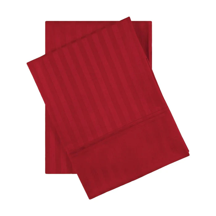 Premium Egyptian Cotton 600 Thread Count Pillowcase Set (2-Piece) - Ultra Soft Striped Bedding for Luxury Hotels & Home Decor