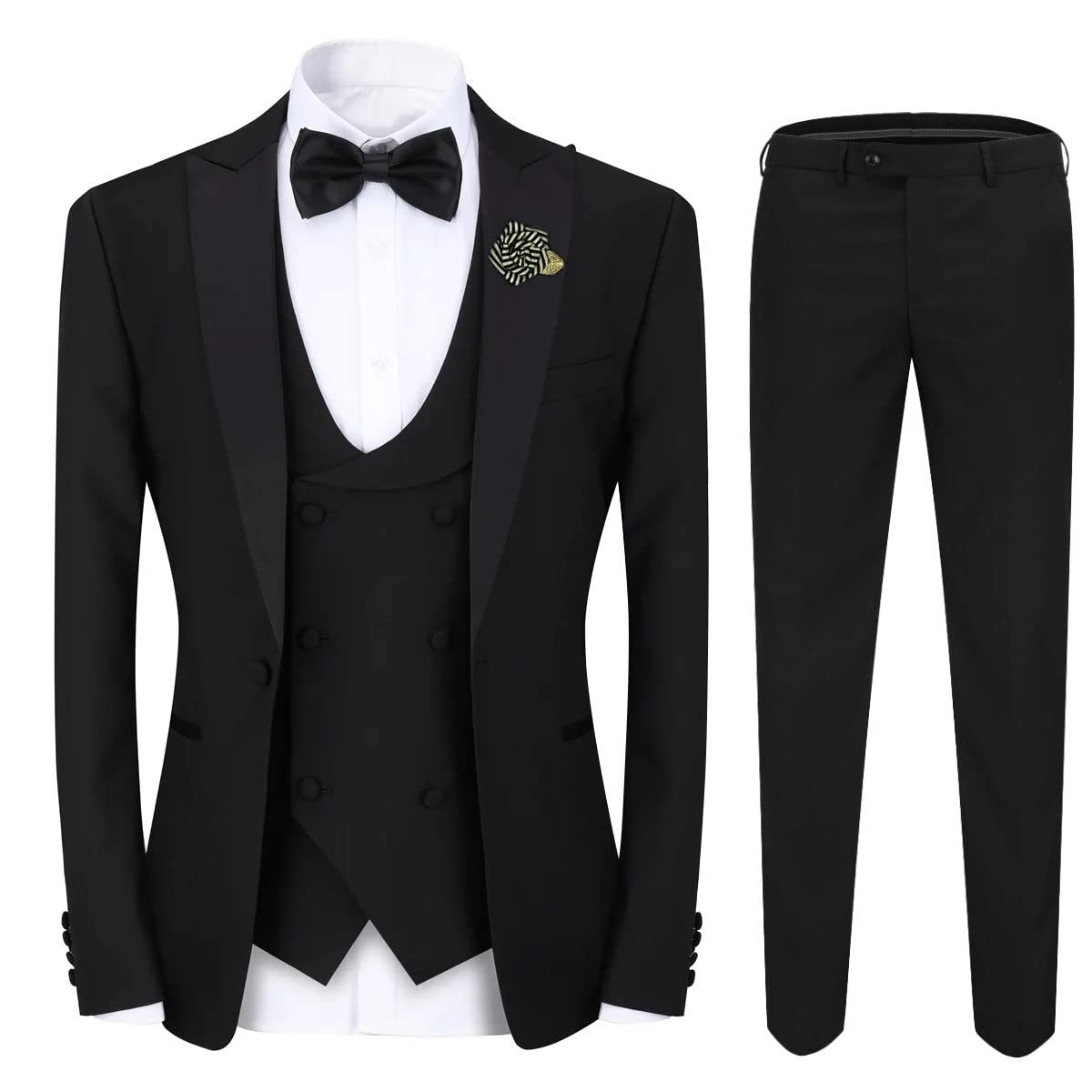Cloudstyle Men's Solid Color Formal Business Suit - 3-Piece One Button Slim Fit Wedding Suit | Perfect for Office, Business Meetings & Special Occasions