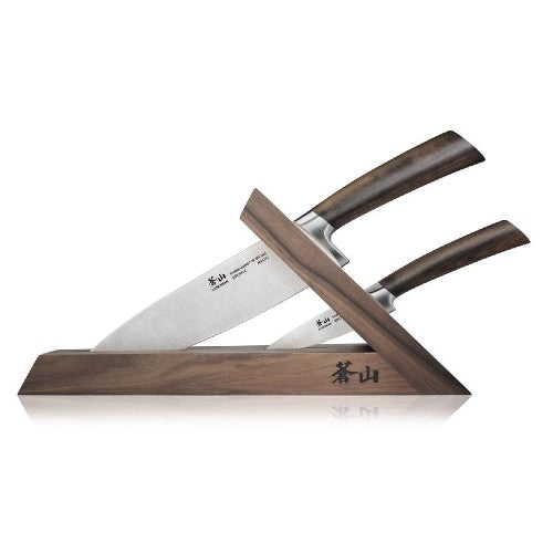 Cangshan 1021356 TA Series Knife Block Set - 2 Premium Knives with Walnut Handle & Storage Block - Perfect for Home Kitchen, Professional Chefs & Cooking Enthusiasts