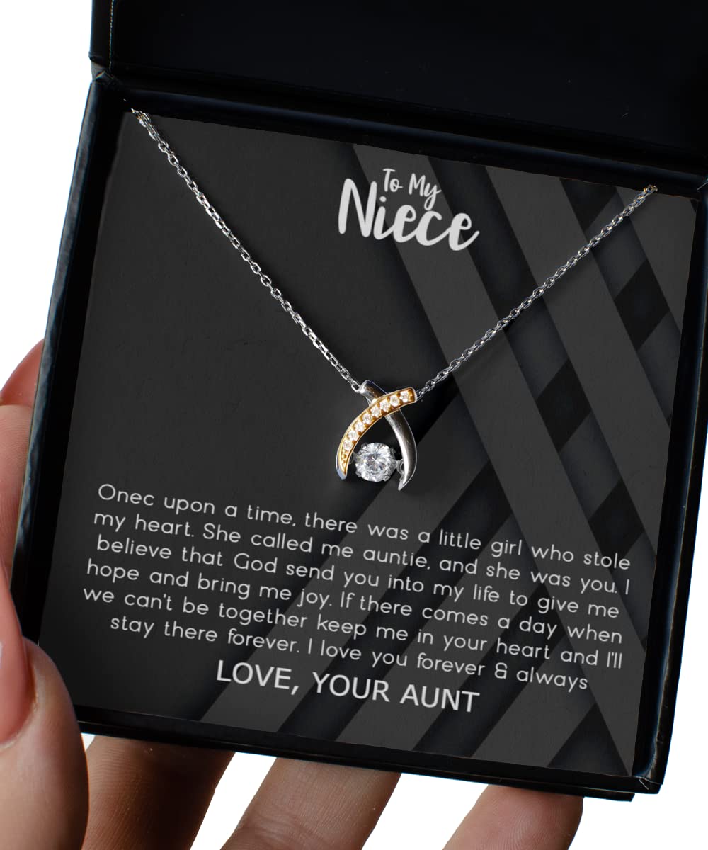 Wishbone Dancing Necklace for Niece - Elegant Birthday, Christmas & Special Occasion Gift from Aunt - Perfect for Dances, Parties & Everyday Wear