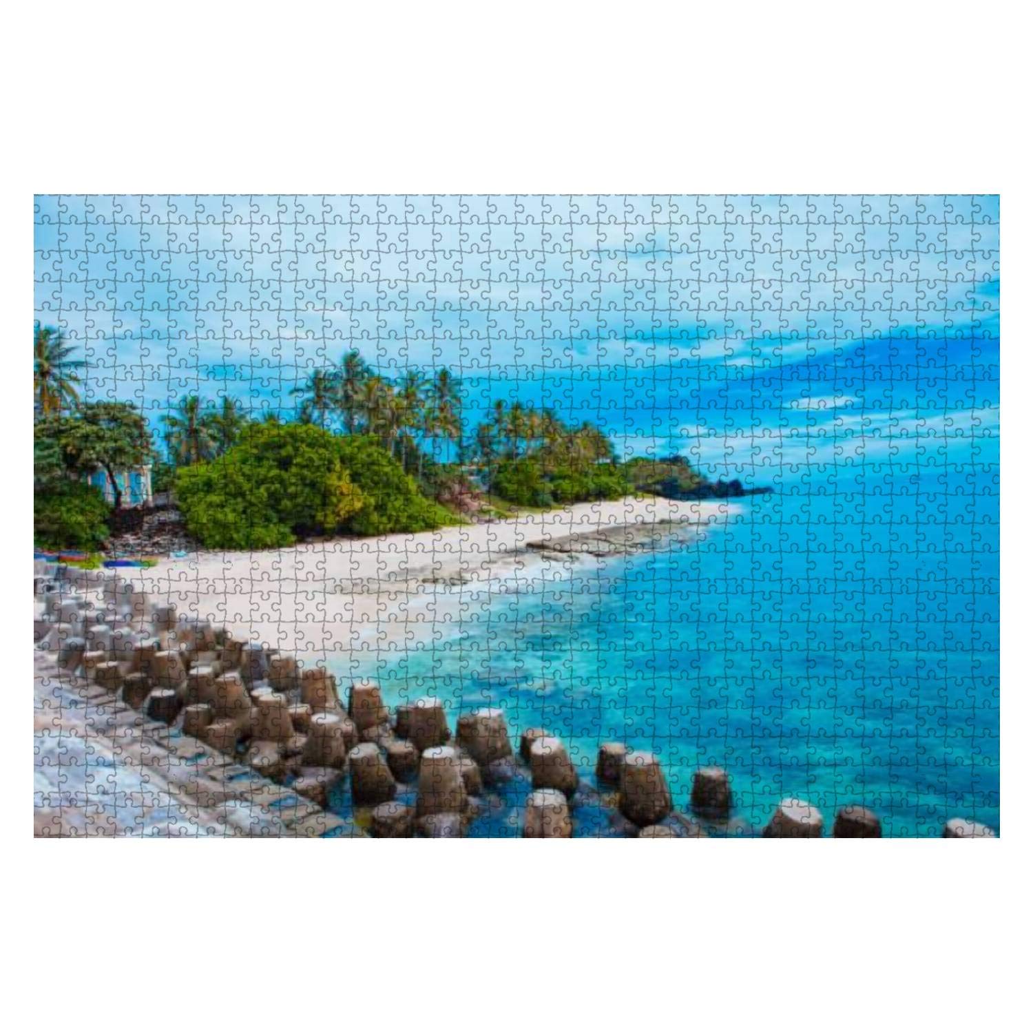 1000-Piece Wooden Jigsaw Puzzle - Beautiful Beach on Small Island in Ly Son, Quang Ngai Vietnam | Educational & Stress-Relief Toy for Adults & Kids | Perfect for Family Game Night, Classroom Activities & Relaxation Therapy