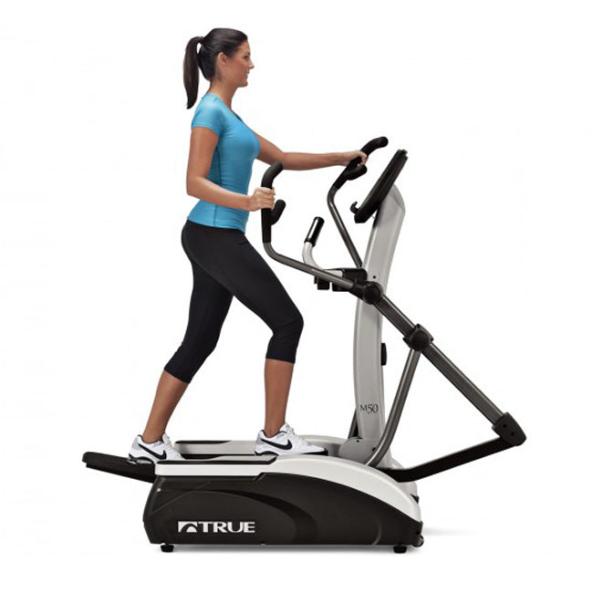 TRUE Fitness M50 Elliptical Trainer - Low Impact Cardio Machine for Home Gym, Full Body Workout Equipment - Perfect for Weight Loss & Indoor Fitness Training