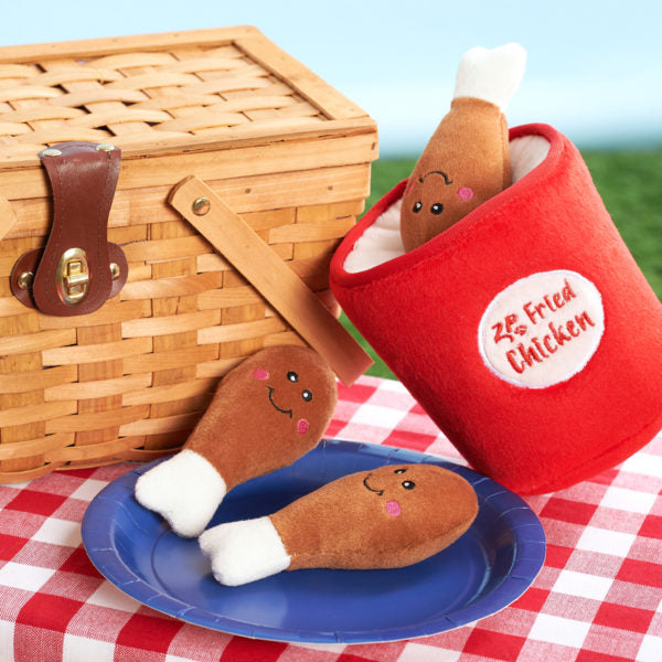 Zippy Burrow Chicken Bucket Plush Dog Toy – Soft & Durable Interactive Chew Toy for Small & Large Dogs – Perfect for Fetch, Cuddling & Anxiety Relief