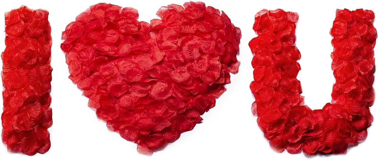 1200 PCS Artificial Silk Rose Petals - Premium Fake Rose Petals for Wedding Decor, Romantic Night, Bedroom, Party & Valentine's Day - Realistic Faux Flower Petals for Proposals, Aisle Decor & Special Events