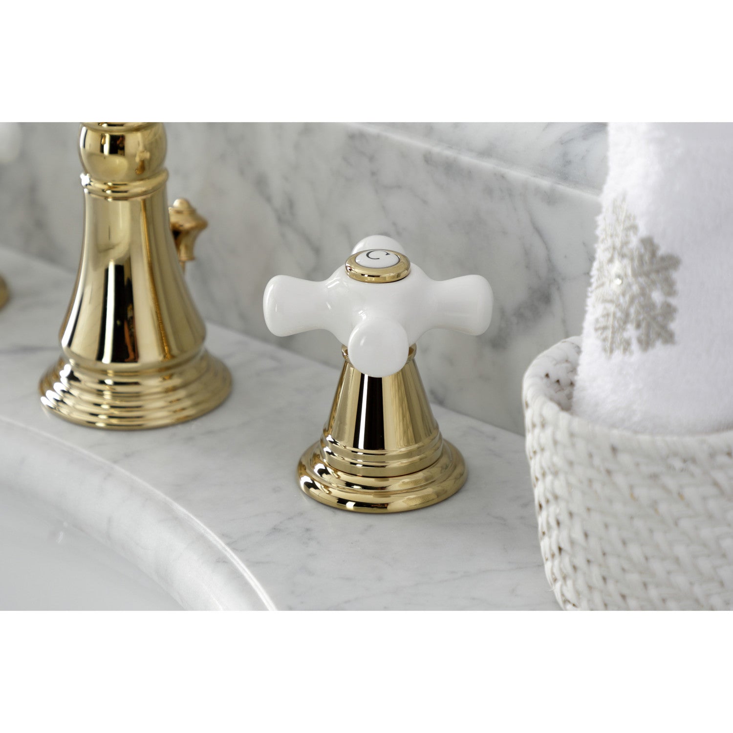 American Classic FSC1972APX 3-Hole Widespread Bathroom Faucet with Pop-Up Drain - Polished Brass Finish - Perfect for Modern Bathroom Vanities and Powder Rooms
