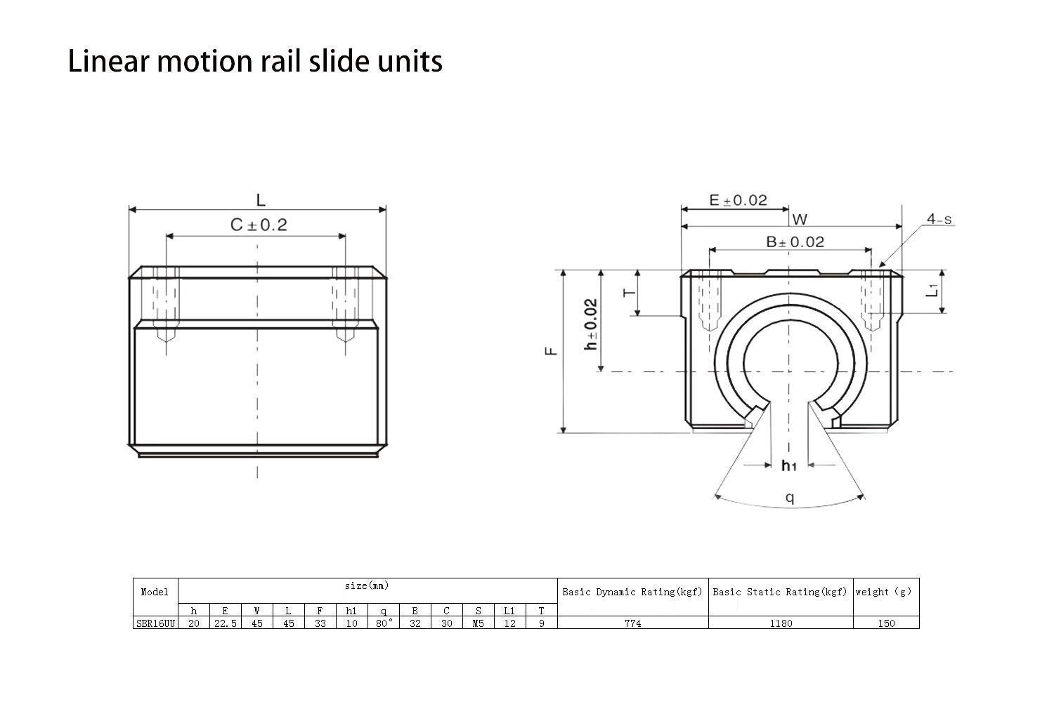 SBR16 Linear Rail Shaft Guide & Bearing Slide Block Kit - 4Pcs 200mm Rails + 8Pcs SBR16UU Blocks with End Stops | CNC Router & 3D Printer Parts for Precision Motion Control in DIY Automation Projects