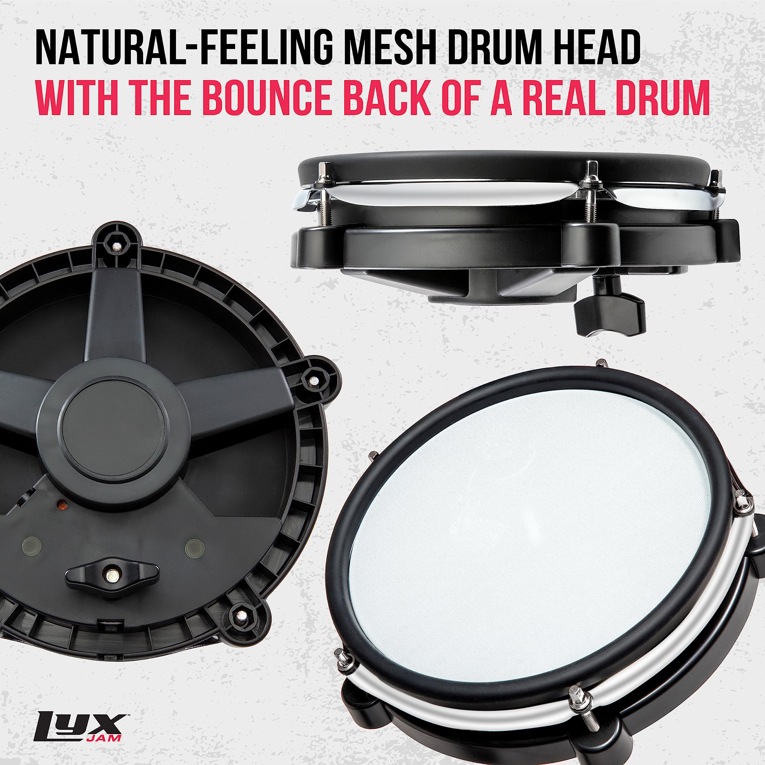 Professional 7-Piece Electronic Drum Kit with Real Mesh Heads - 209 Sounds, 50 Songs, Recording Function - Includes Cymbals, Kick Pedal, Drum Sticks & Key - Perfect for Home Practice, Studio Recording & Live Performances