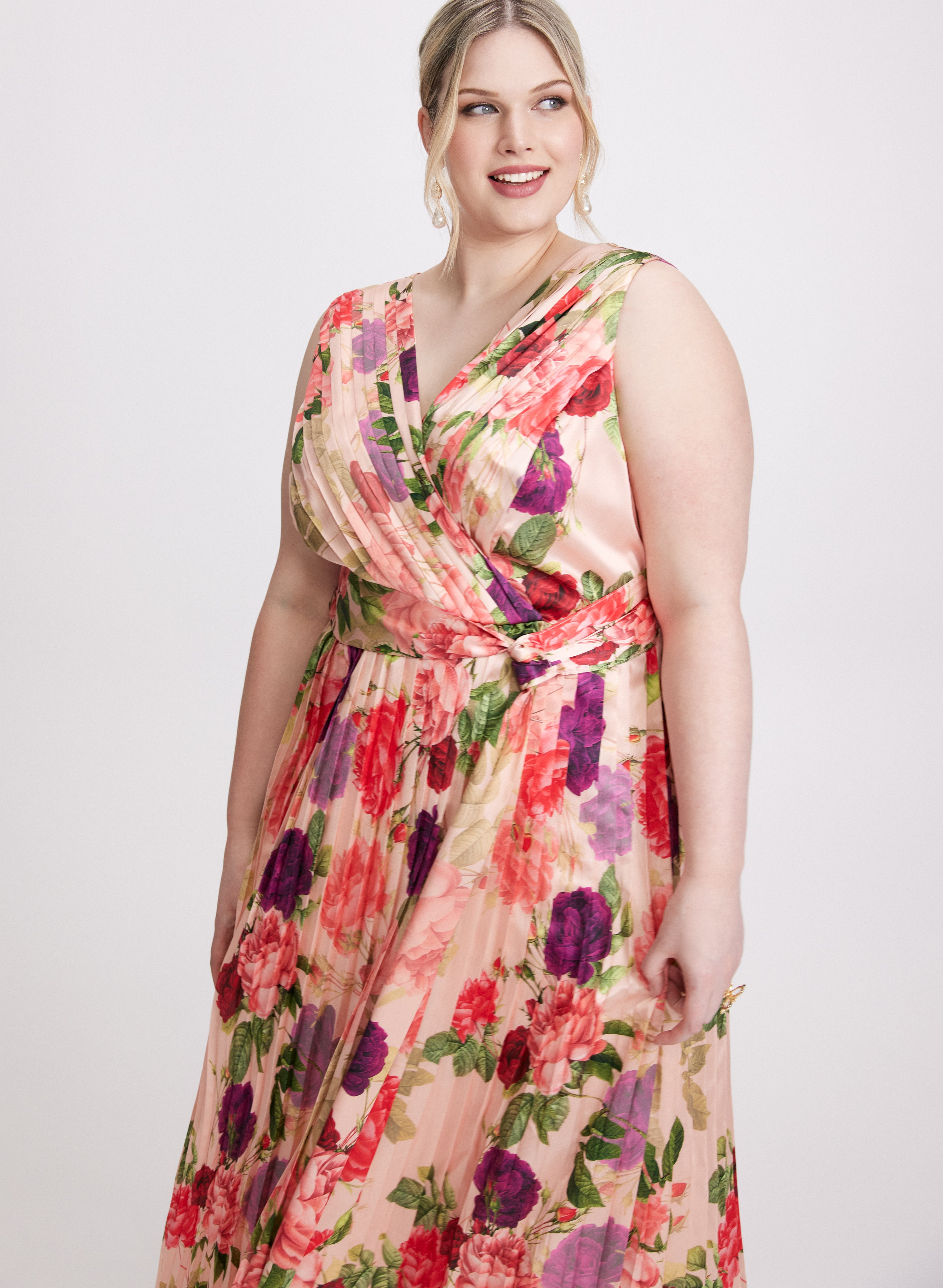Elegant Floral Satin Dress for Women - Summer Party, Wedding Guest, Cocktail & Evening Wear