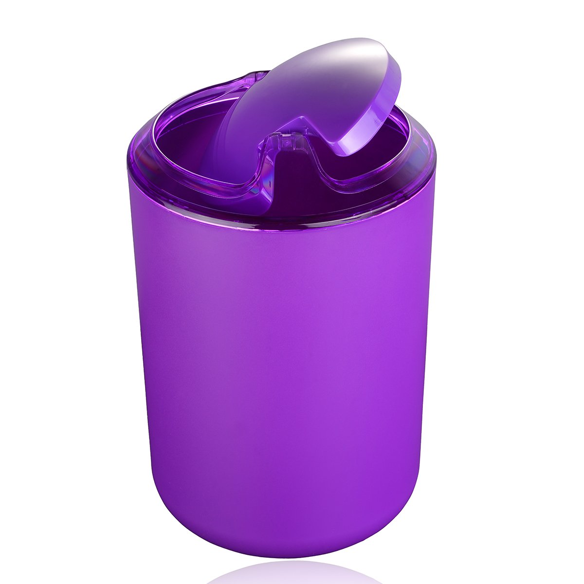 6-Piece Modern Bathroom Set - Trash Can, Toothbrush Holder & More for Home Decor (Purple)