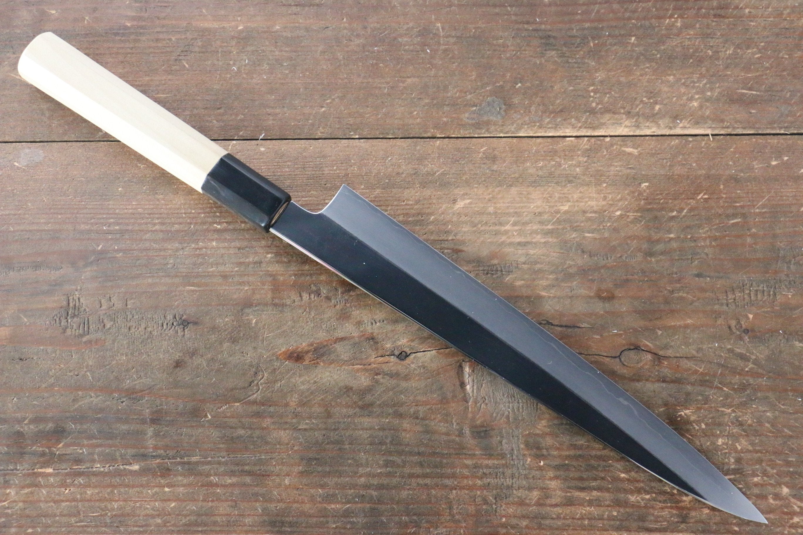 Premium Kikumori VG10 Stainless Steel Sujihiki Knife 240mm - Mirror Polished Blade with Magnolia Wood Handle - Perfect for Sushi, Sashimi & Meat Slicing