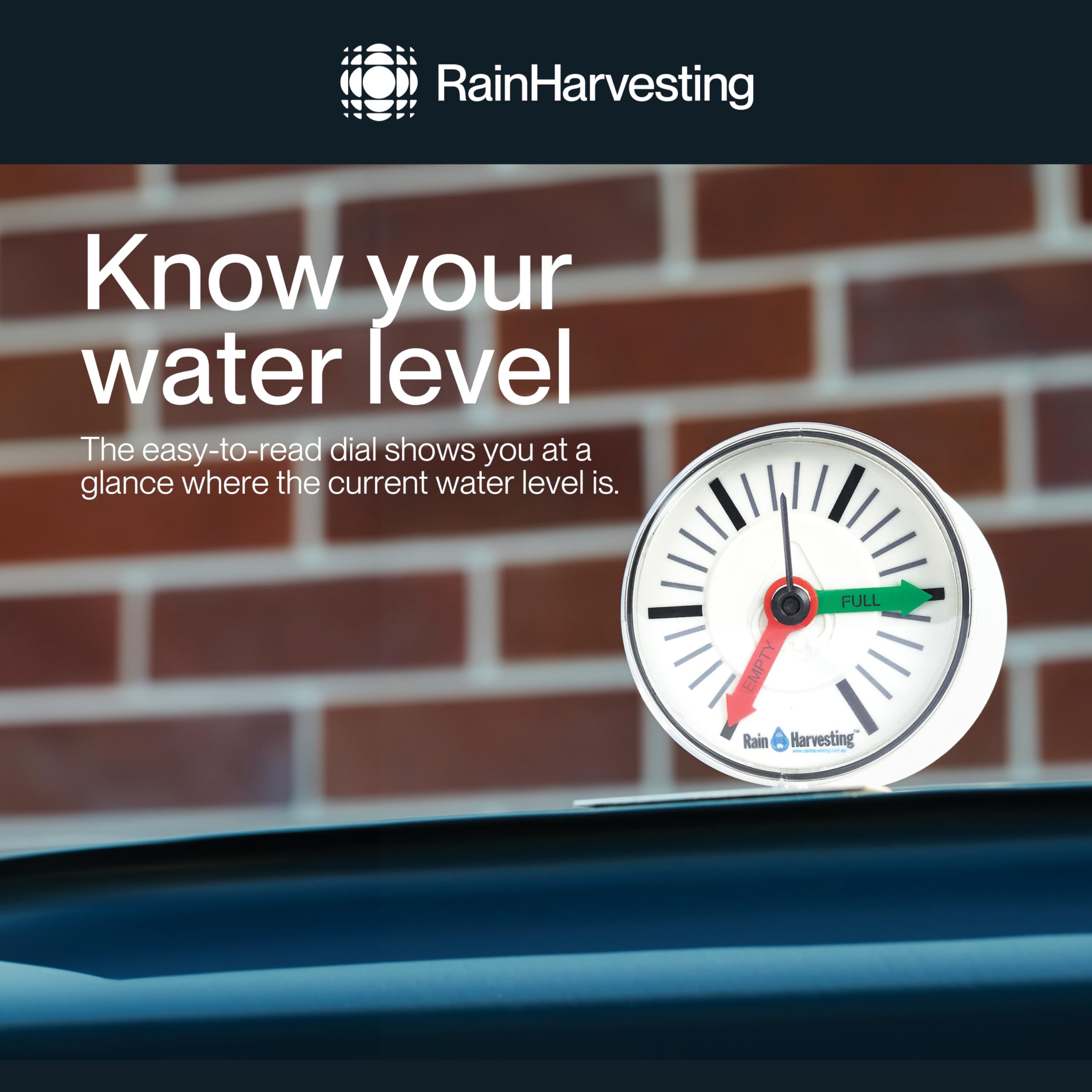 Tank Gauge - Premium Tank-Top Water Level Monitor for Rainwater Harvesting Systems - Ideal for Home, Farm, and Outdoor Water Storage