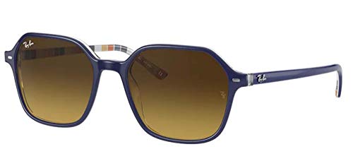 Blue on Stripes Orange/Blue/Brown Gradient Dark Brown