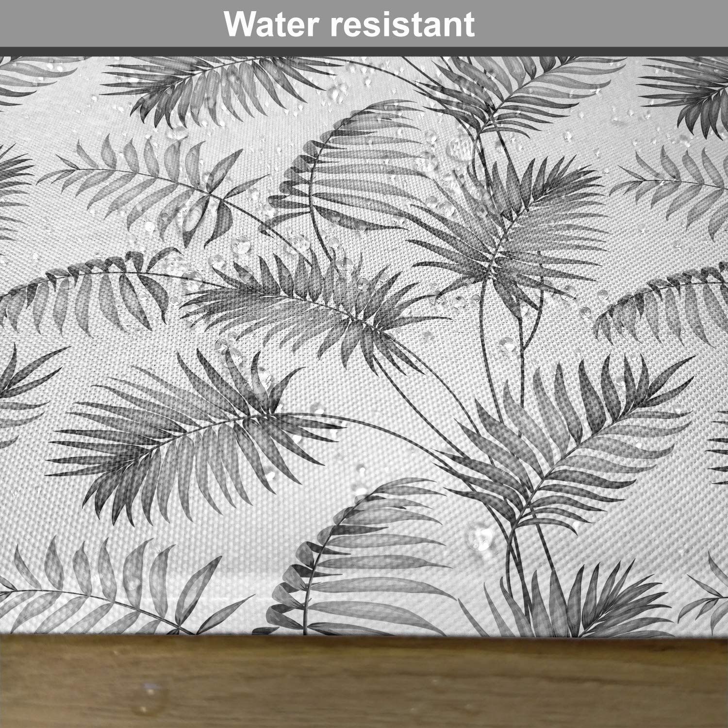 Ambesonne 4-Piece Natural Placemats Set - Tropical Palm Leaf Botanical Print Washable Fabric Place Mats for Dining Table, Kitchen Decor in Dimmable Grey & White | Perfect for Beach House, Summer Parties & Boho Home Decor
