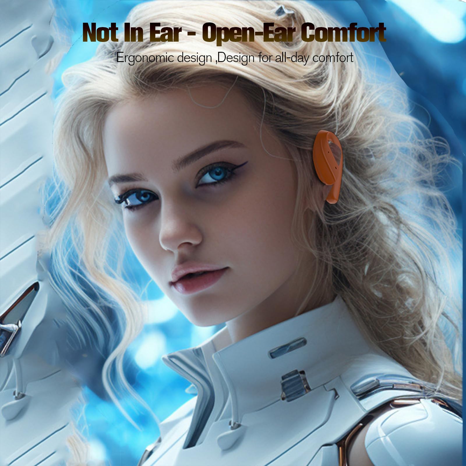 Open Owls Hanging Earphones 5.4 Bluetooth Open Ear Earbuds - Wireless Earless Headphones with Bone Air Conduction for Running, Cycling, Workouts & Outdoor Activities