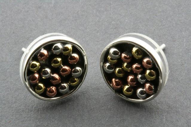 Multi Bead Disc Stud Earrings for Women - Trendy Fashion Jewelry for Parties, Weddings & Everyday Wear