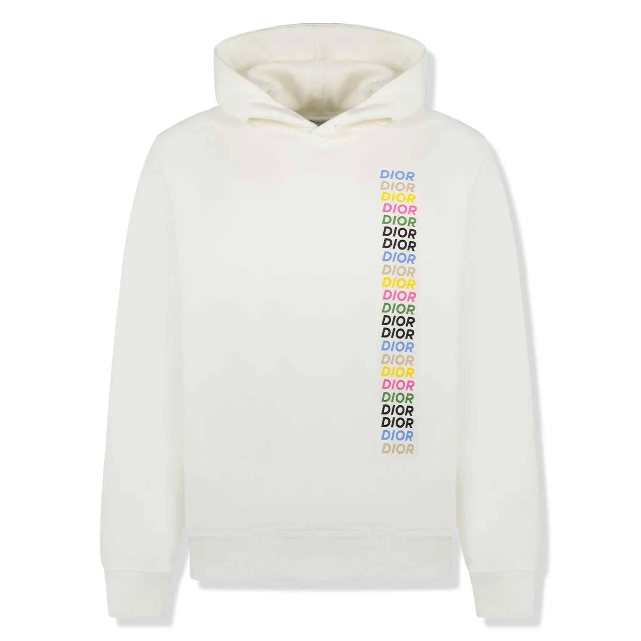 Dior Printed Relaxed Fit Cotton White Hoodie for Men & Women | Casual Streetwear Fashion | Perfect for Everyday Wear, Gym & Outings