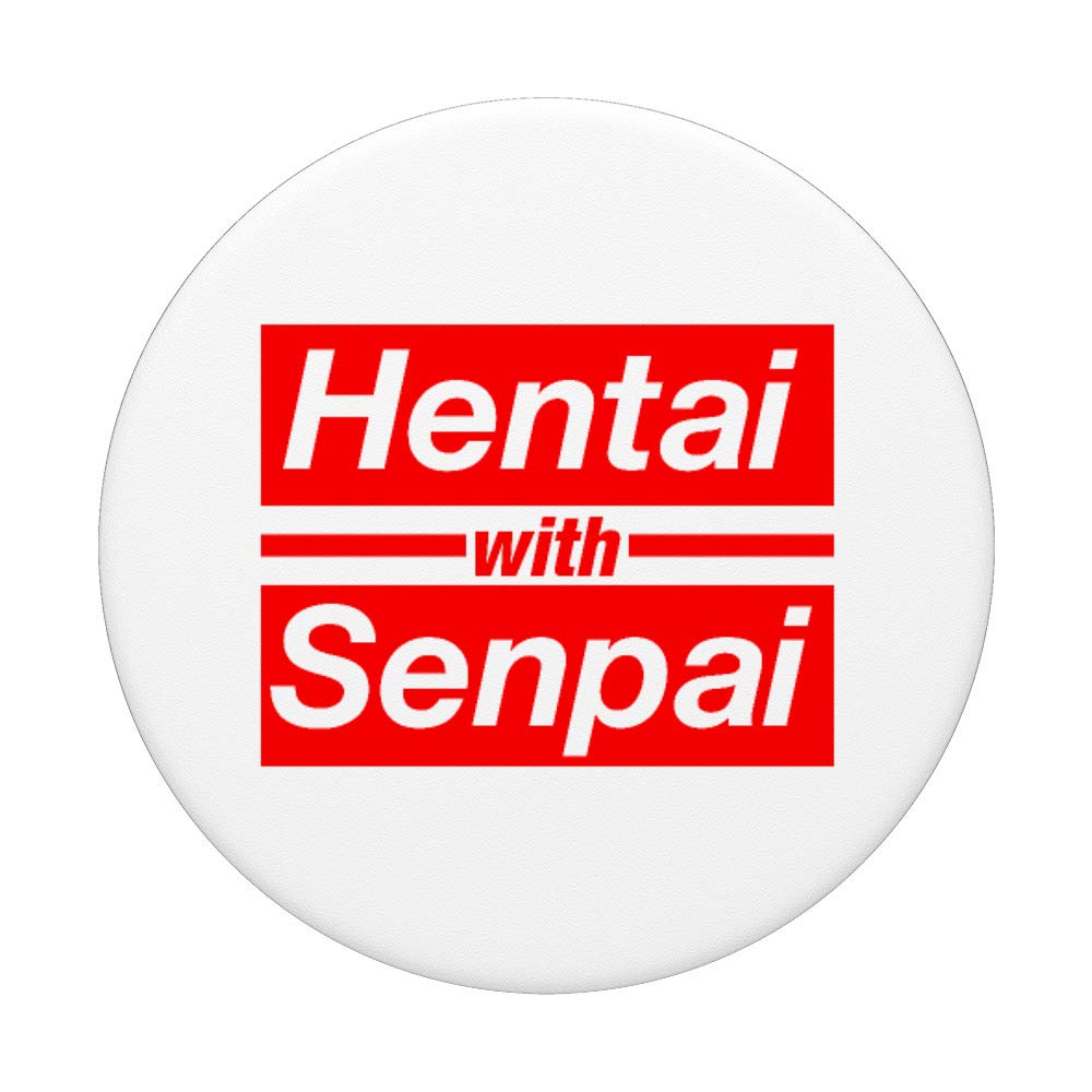 Cute Anime Manga Hentai Senpai Japanese Parody PopSockets PopGrip - Swappable Phone Grip for iPhone, Samsung & Tablets - Perfect for Anime Fans, Cosplay & Otaku Culture