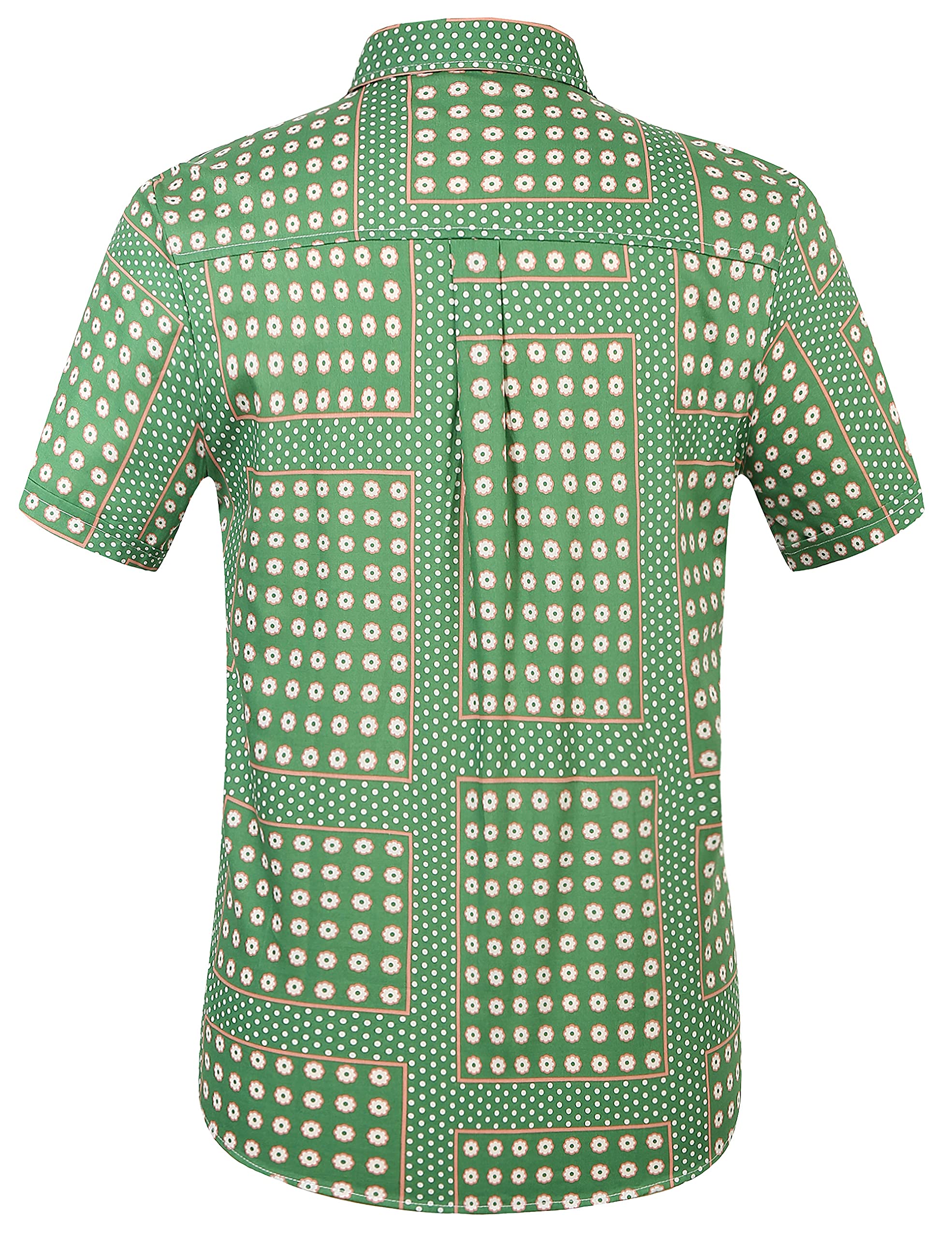Men's Hawaiian Shirt - Tropical Floral Short Sleeve Button Down Beach Shirt for Summer Vacation, Pool Party & Casual Wear