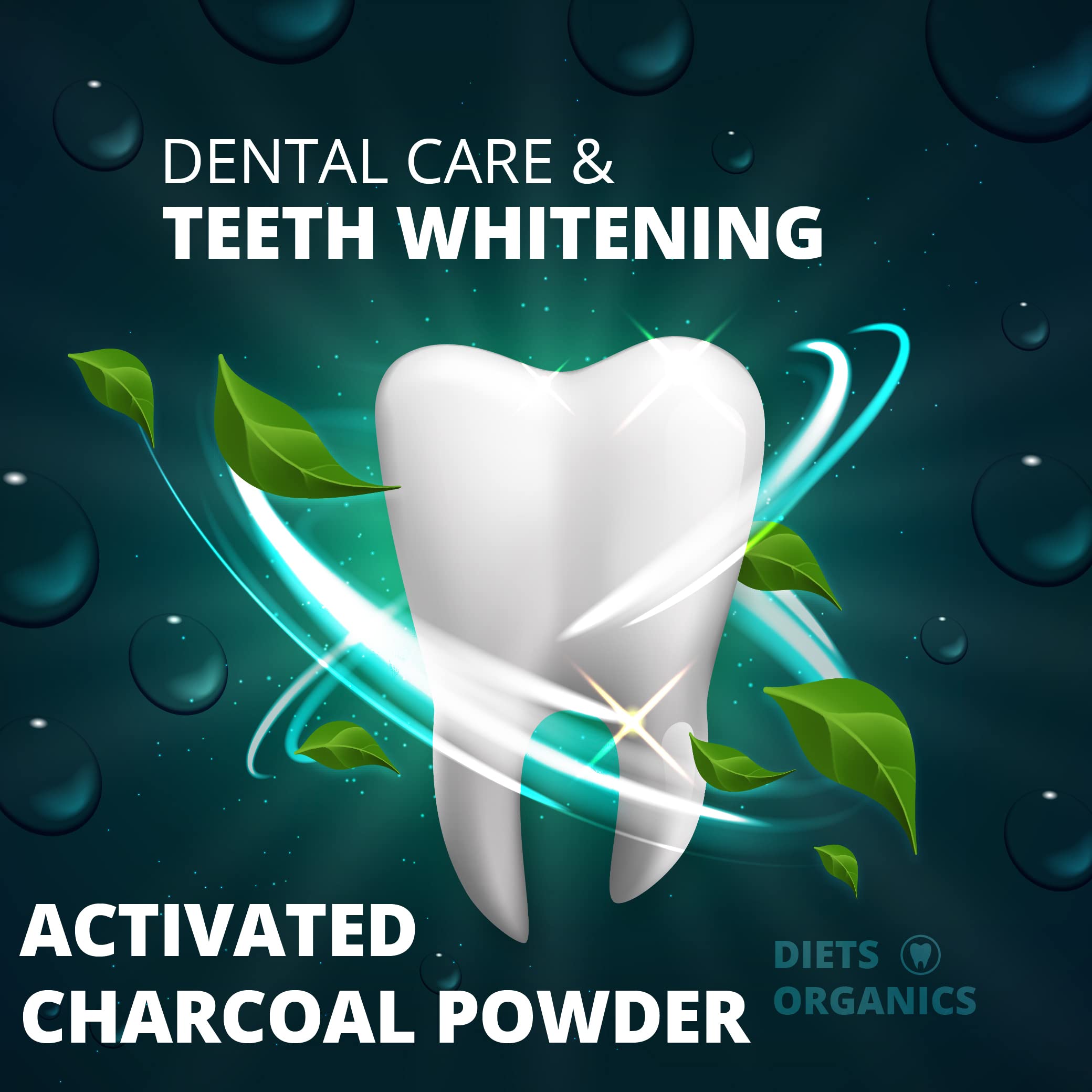 DIETS ORGANICS Activated Charcoal Powder for Face, Skin & Teeth Whitening - 250g Natural Detox & Brightening Solution | Perfect for DIY Skincare, Teeth Whitening & Deep Cleansing