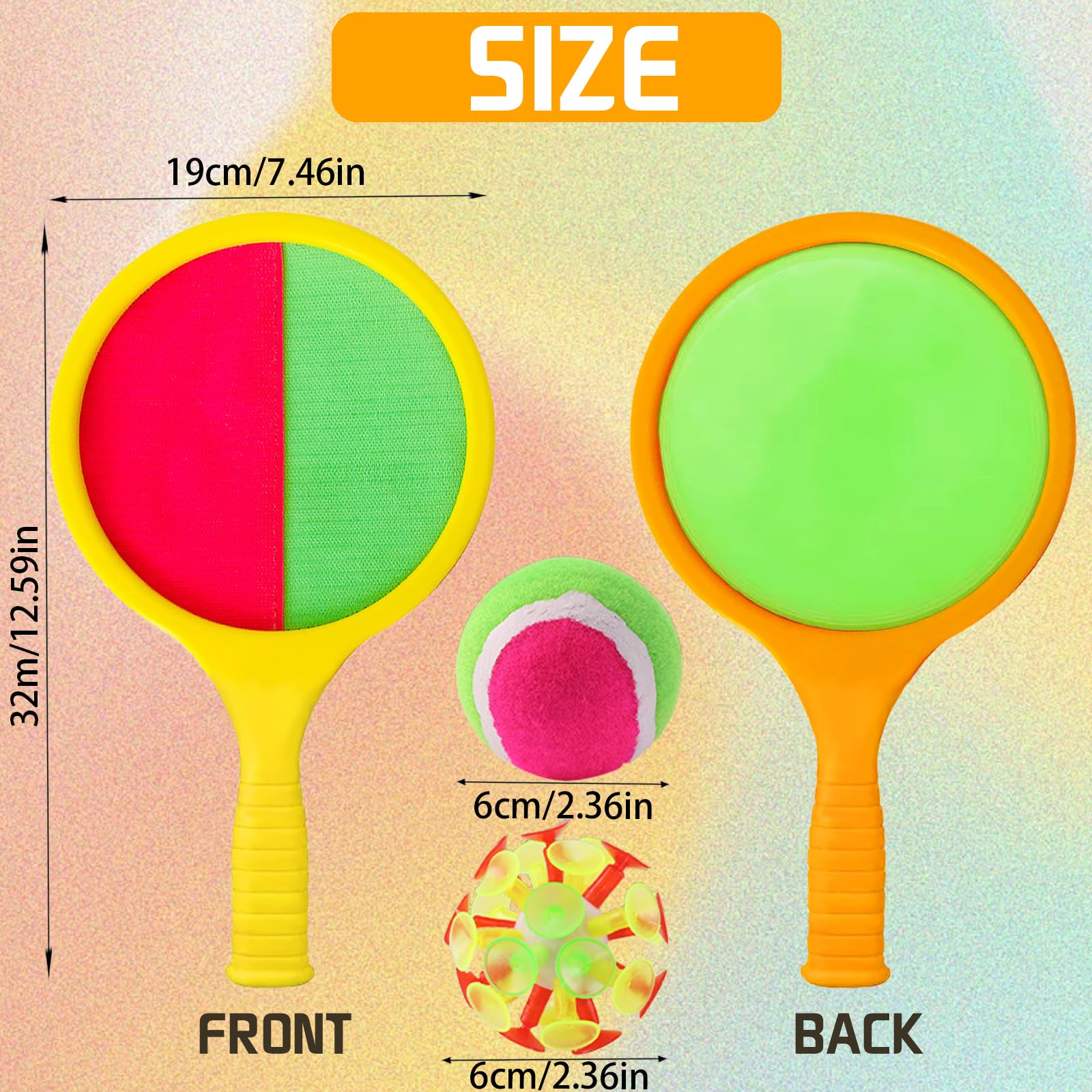 YOUYIKE Velcro Ball Catch Game Set for Kids - 2 Paddles & 2 Balls - Outdoor Beach Toys, Birthday Party Games, Backyard Fun Activities - Perfect for Family Bonding and Outdoor Play