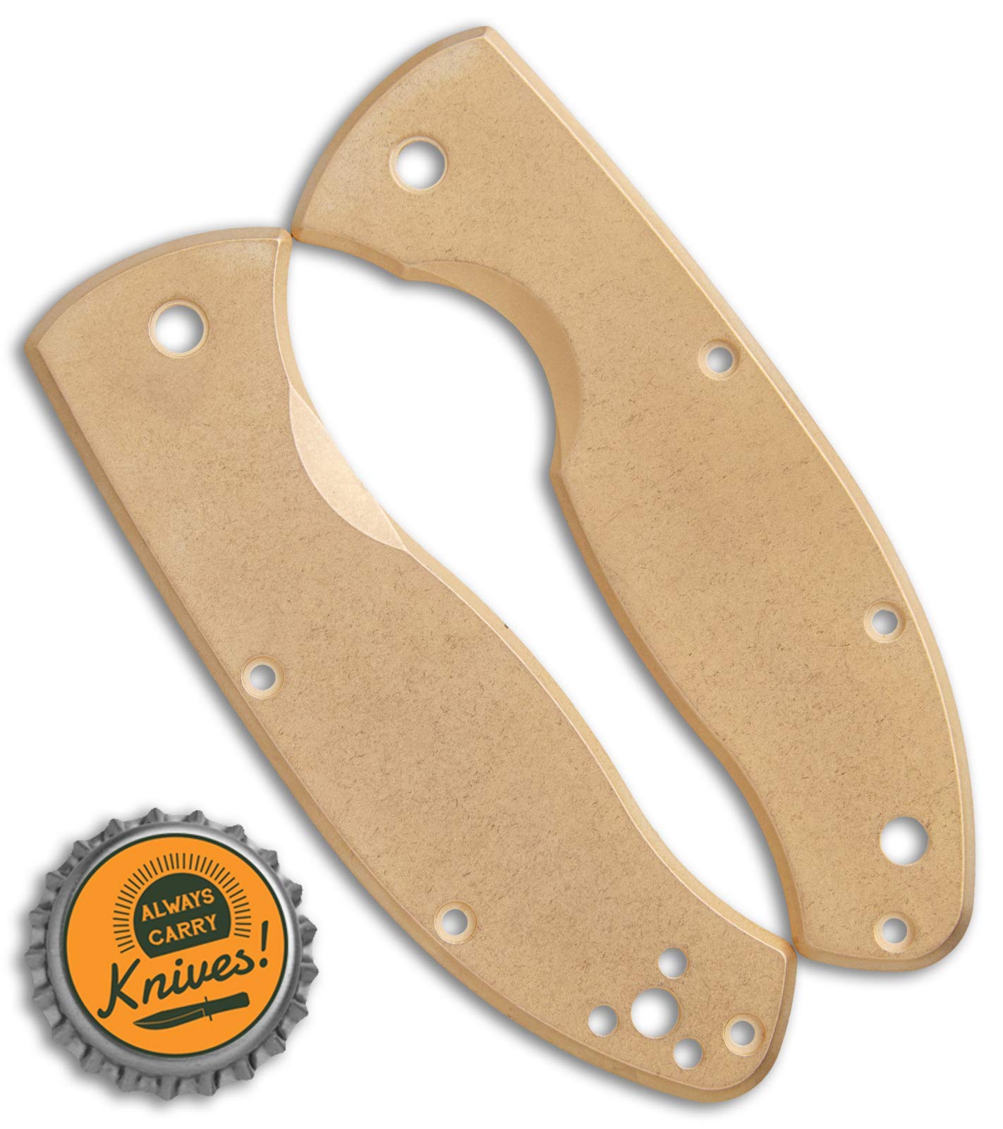 Flytanium Brass Replacement Scales for Spyderco Tenacious Folding Knife - Premium Upgrade for EDC, Outdoor, and Tactical Use