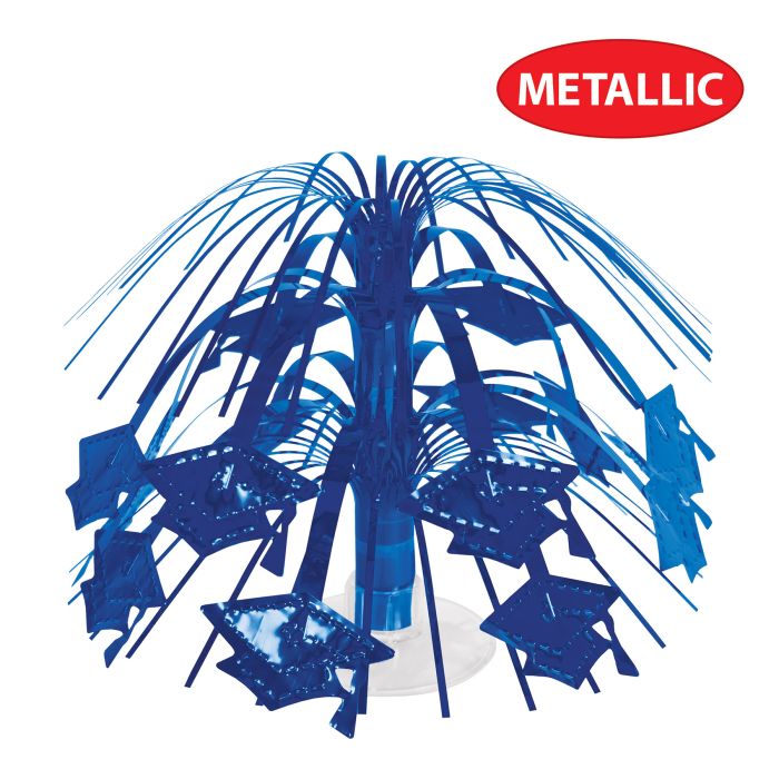 12 Pack Beistle Blue Graduation Cap Mini Cascade Centerpieces - Perfect for Graduation Party Decorations, Table Centerpieces, and Photo Backdrops