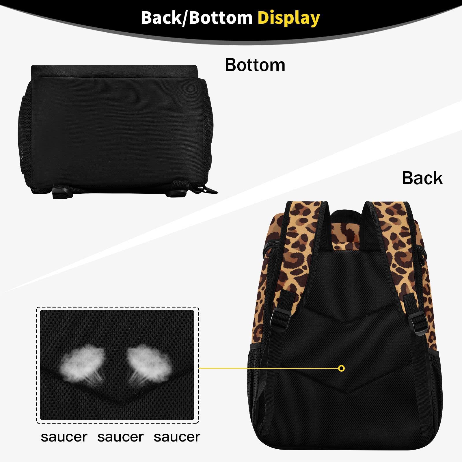 Leopard Print Insulated Cooler Backpack for Women & Men - Leakproof Picnic Lunch Bag for Work, Fishing, Hiking, Camping, Beach & Outdoor Activities | Perfect for Office Lunches, Weekend Adventures & Family Outings