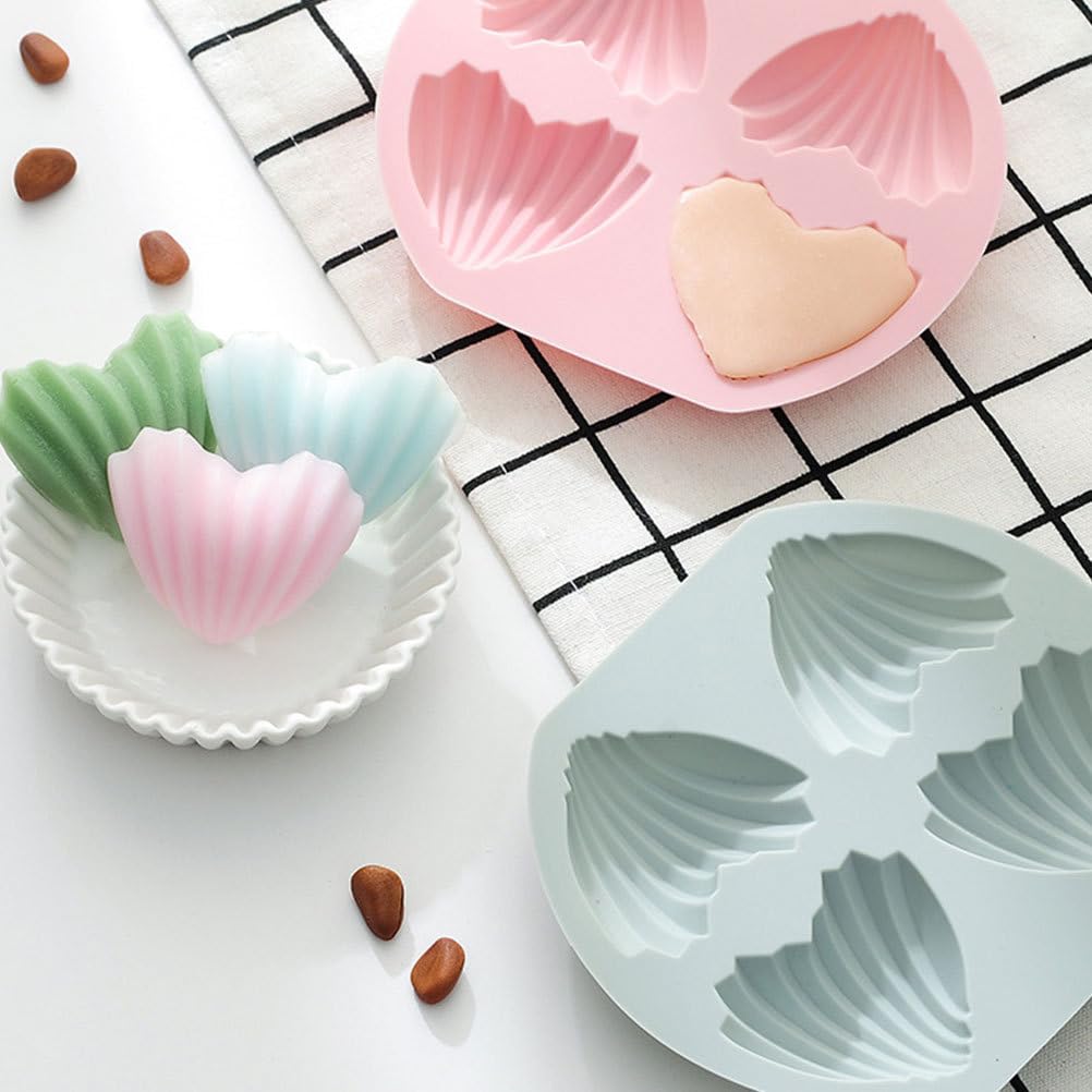 4PCS Heart Shaped Silicone Candy Molds - 4 Cavity Baking Molds for Chocolate, Gummy, Cake - Valentine's Day DIY Dessert Tools - Perfect for Valentine's Gifts, Party Treats & Home Baking