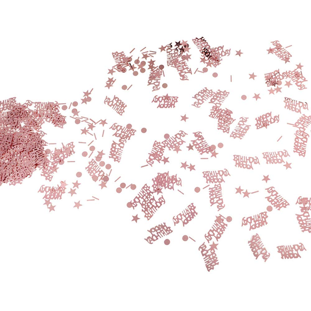 Rose Gold Happy Birthday Confetti for Party Decorations - Elegant Table Scatter for Birthday Celebrations, Baby Showers & Wedding Receptions - Perfect Party Supplies for Festive Events