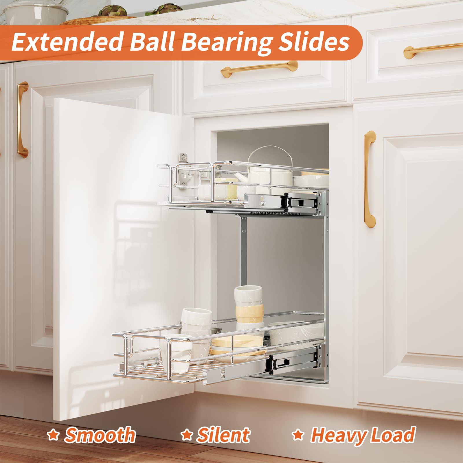 ROOMTEC 2-Tier Pull Out Cabinet Organizer - 9