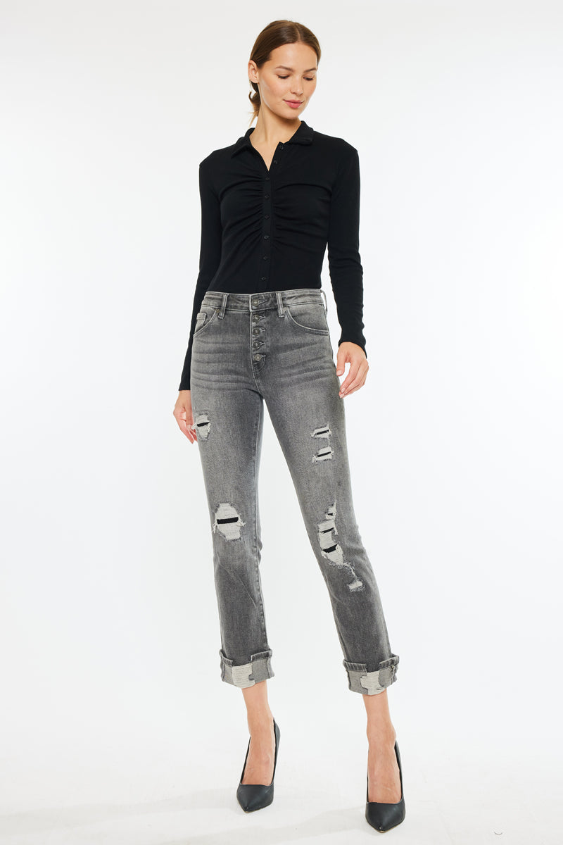 Janis High Rise Slim Straight Leg Jeans for Women - Stretchy Denim Pants with Comfortable Fit - Perfect for Casual Wear, Office & Date Night