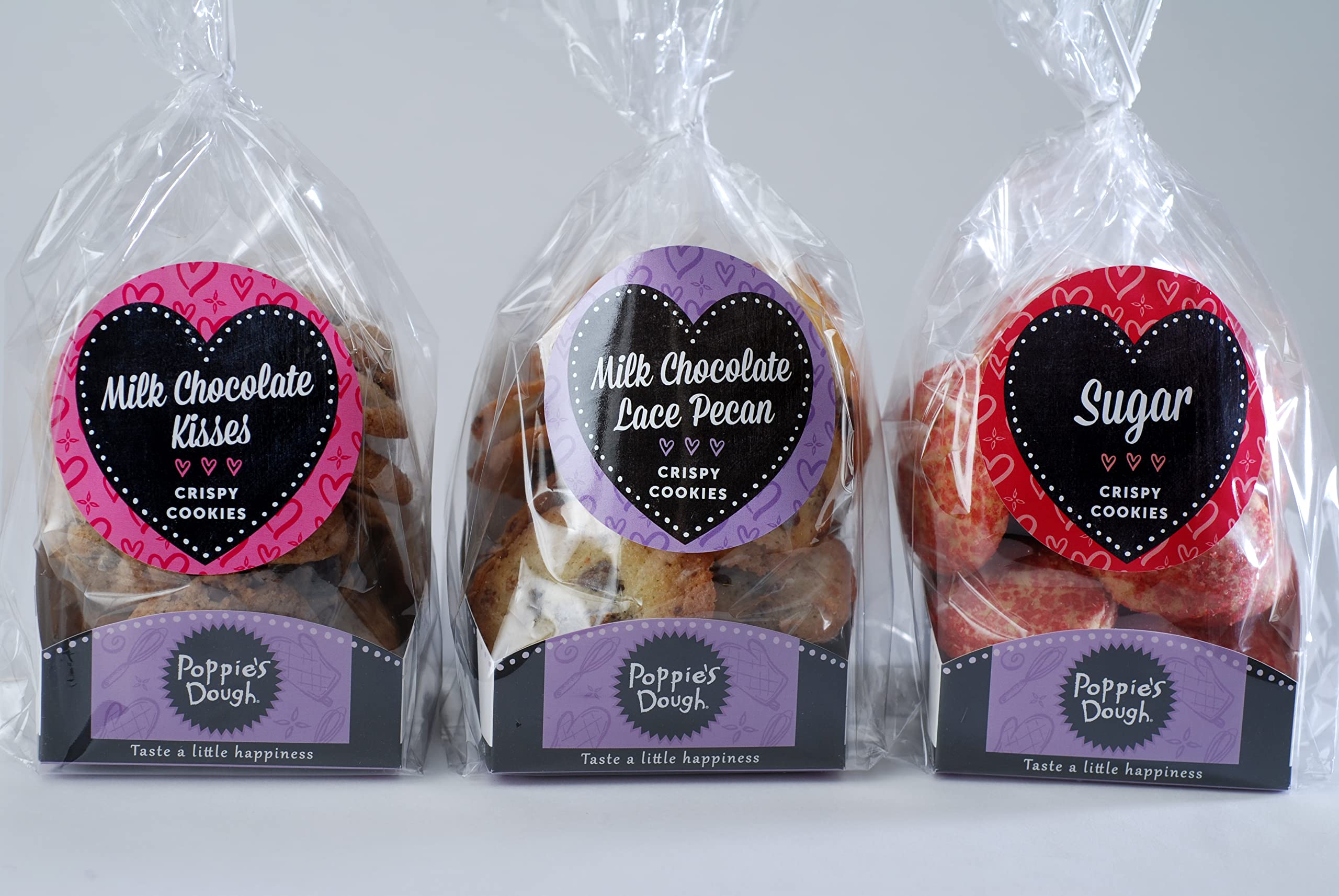 Poppie's Dough Valentine's Day 6-Pack Assorted Crispy Cookies - Perfect for Gifts, Parties & Holiday Treats