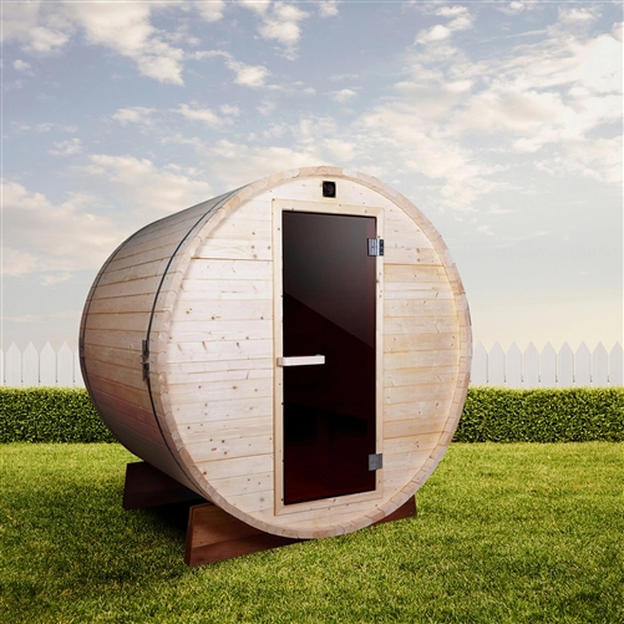 Aleko 4-Person White Pine Barrel Sauna for Outdoor & Indoor Use - 4.5 kW ETL Certified Heater - Perfect for Home Spa, Relaxation & Wellness Retreat