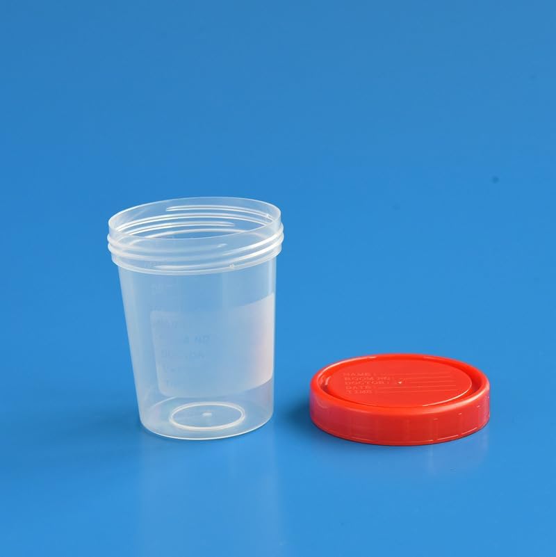 6 Pack 120ml Disposable Urine Specimen Cups with Screw-On Lids & Labels - Leak-Proof Sample Collection Containers for Pregnancy, Ovulation, PH Testing - Ideal for Home Tests, Medical Clinics, and Laboratories