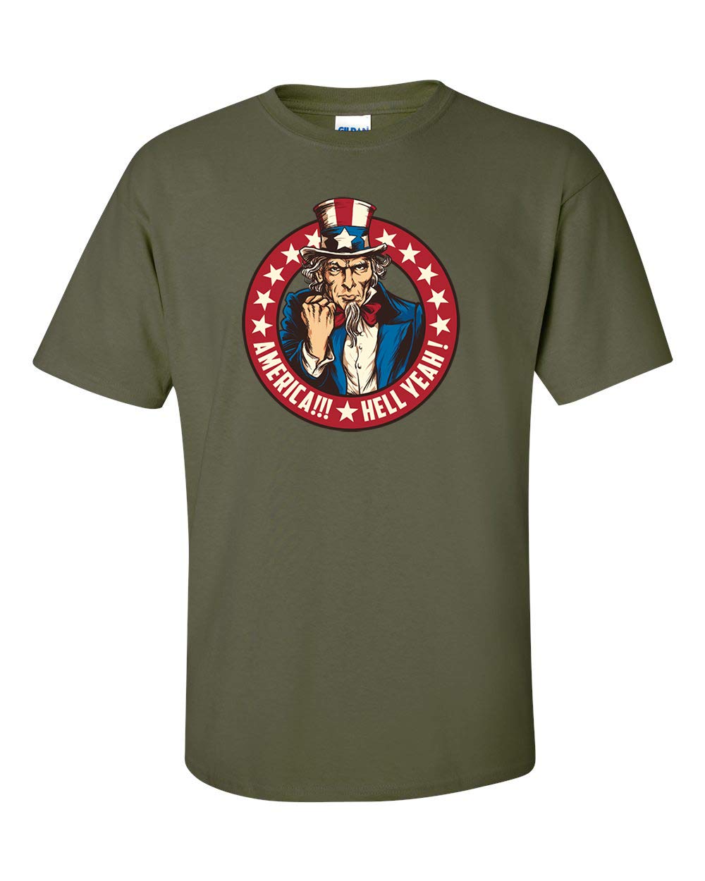 Uncle Sam Patriotic Men's T-Shirt - USA Flag American Pride Short Sleeve Tee - Perfect for 4th of July, Veterans Day & Political Events