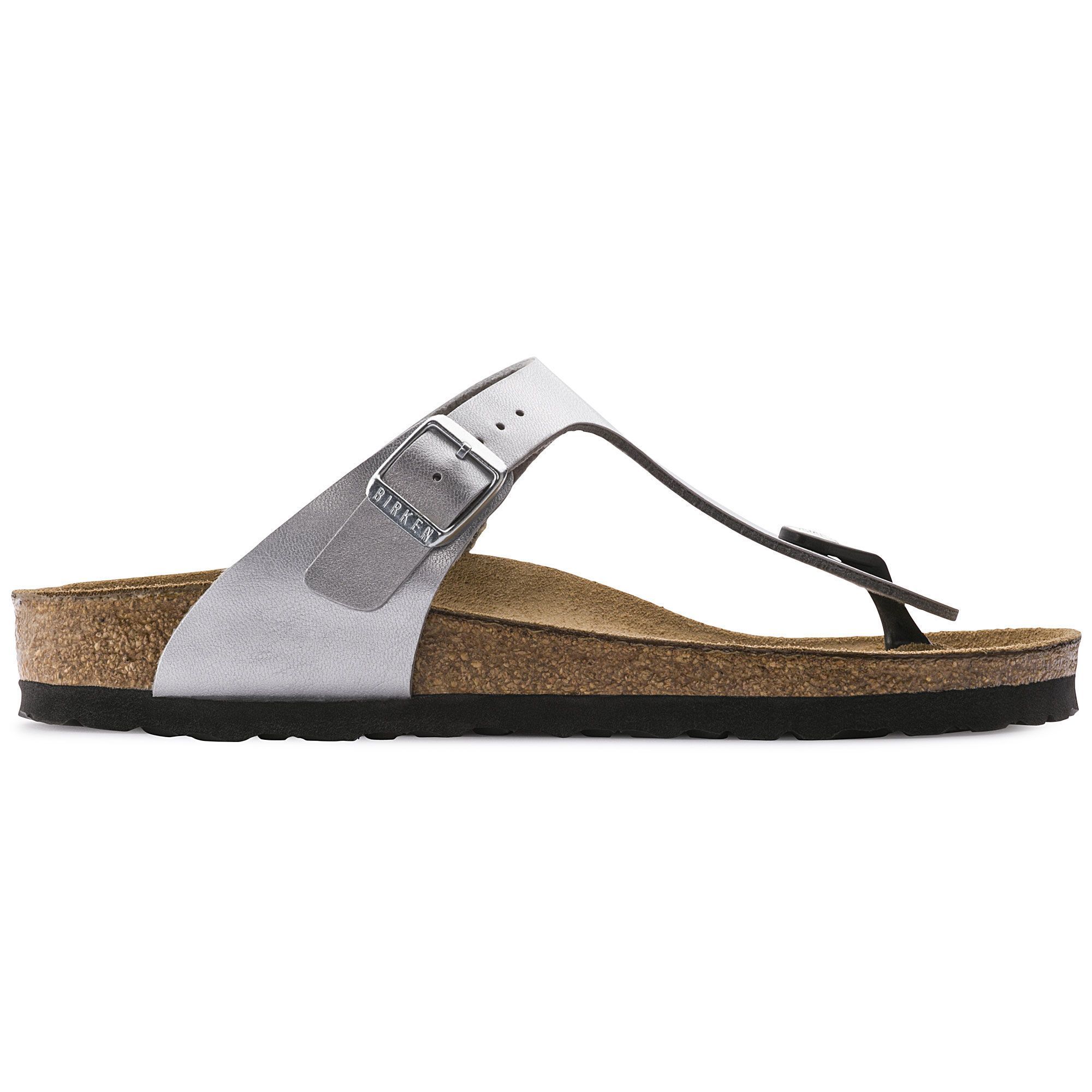 BIRKENSTOCK GIZEH Women's Sandals - Silver Birko-Flor Synthetic Upper Comfort Footbed | Perfect for Summer, Beach, Casual Wear & Everyday Comfort