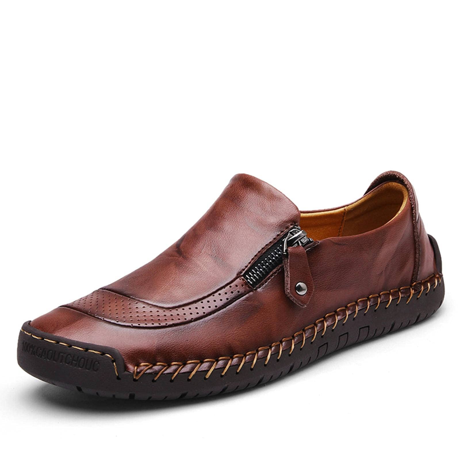 Genuine Leather Men's Loafers - Comfortable Moccasin Driving Shoes for Men | Breathable & Non-Slip | Perfect for Casual Wear, Office & Travel