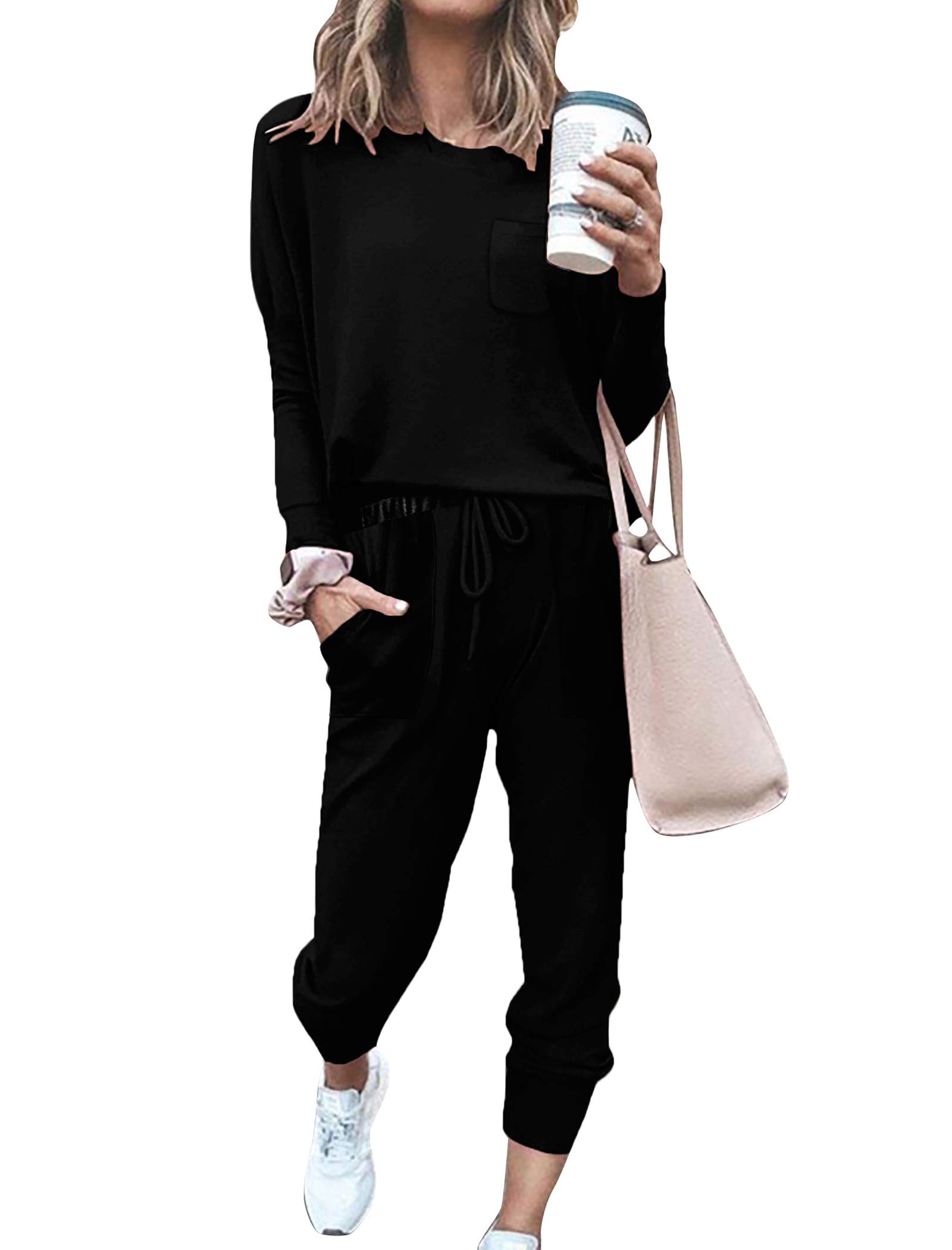 Bofell Women's 2-Piece Lounge Set - Trendy Travel Outfits & Sweatsuits | Soft Pajama Set for Home, Travel & Relaxation | 2024 Fashion Comfort Wear