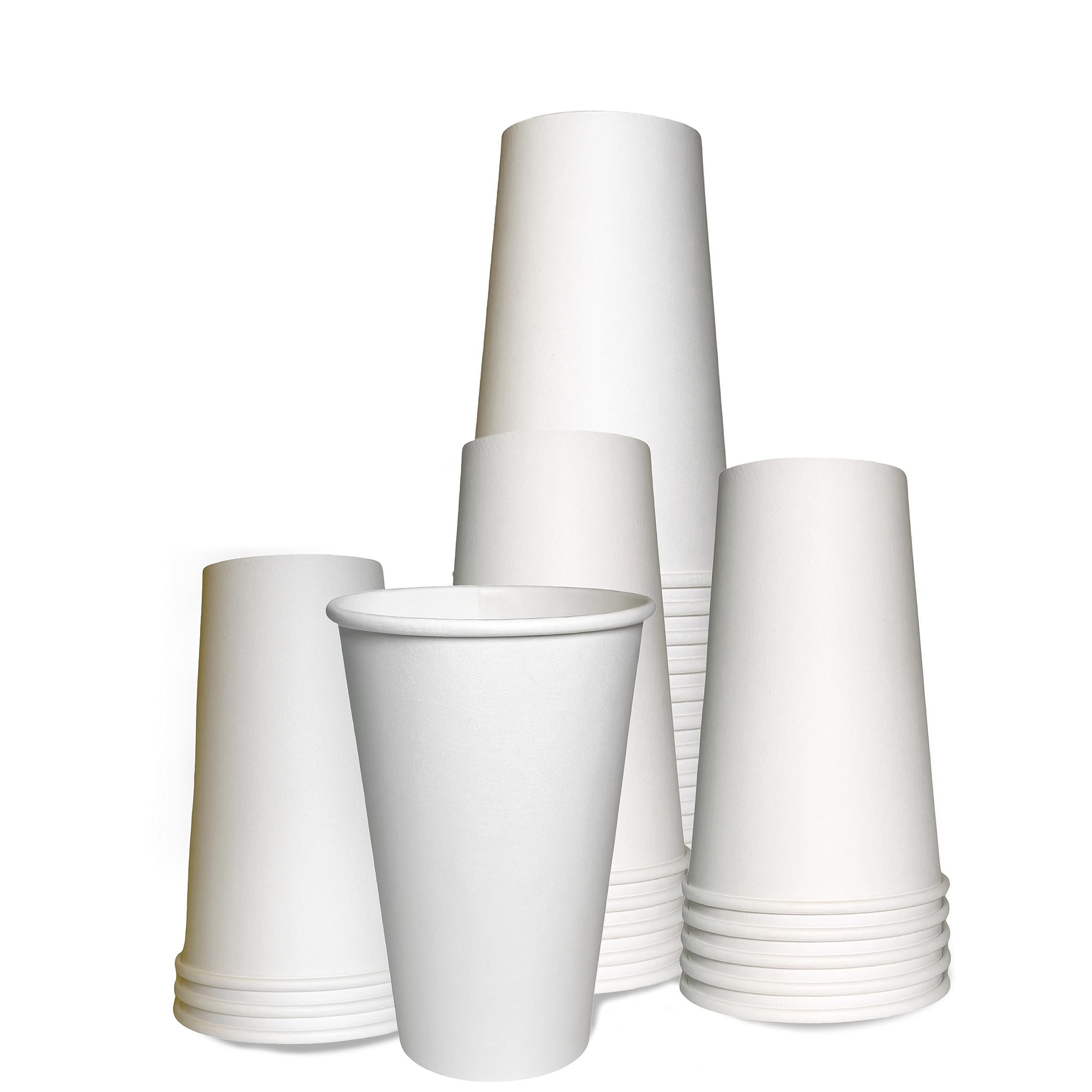 EcoQuality 16oz White Disposable Paper Coffee Cups - Bulk 1000 Pack for Hot Drinks, Tea, Coffee, Cappuccino, Hot Chocolate - Perfect for Offices, Cafes & Events