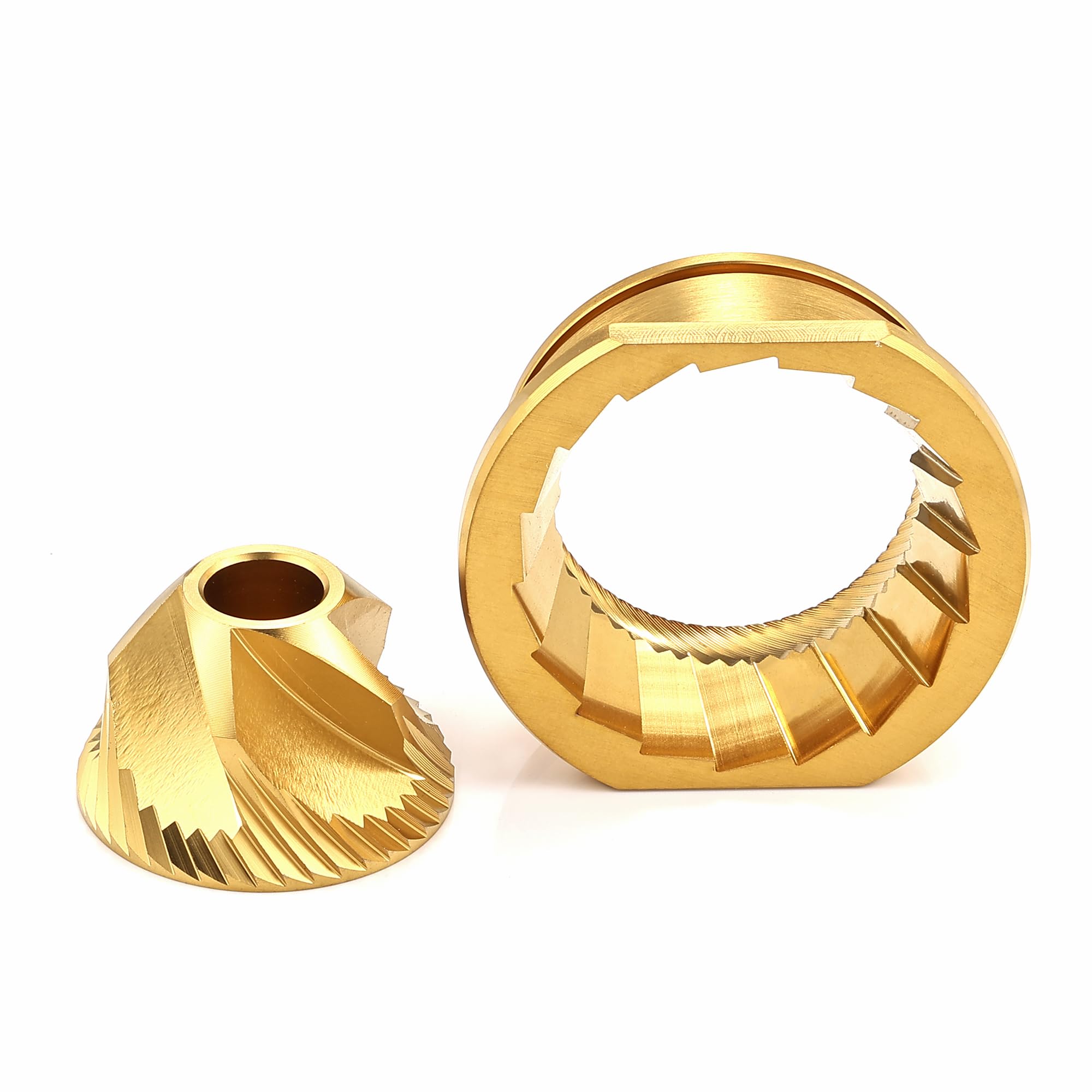 Premium Stainless Steel & Titanium Gold Conical Grinder Burr Set - Compatible with Jura Aroma G2 G3 HS-Plus & Automatic Espresso Machines A1 A4 A8 Z6 Z8 - Durable Coffee Grinder Replacement for Barista-Quality Espresso at Home or Café