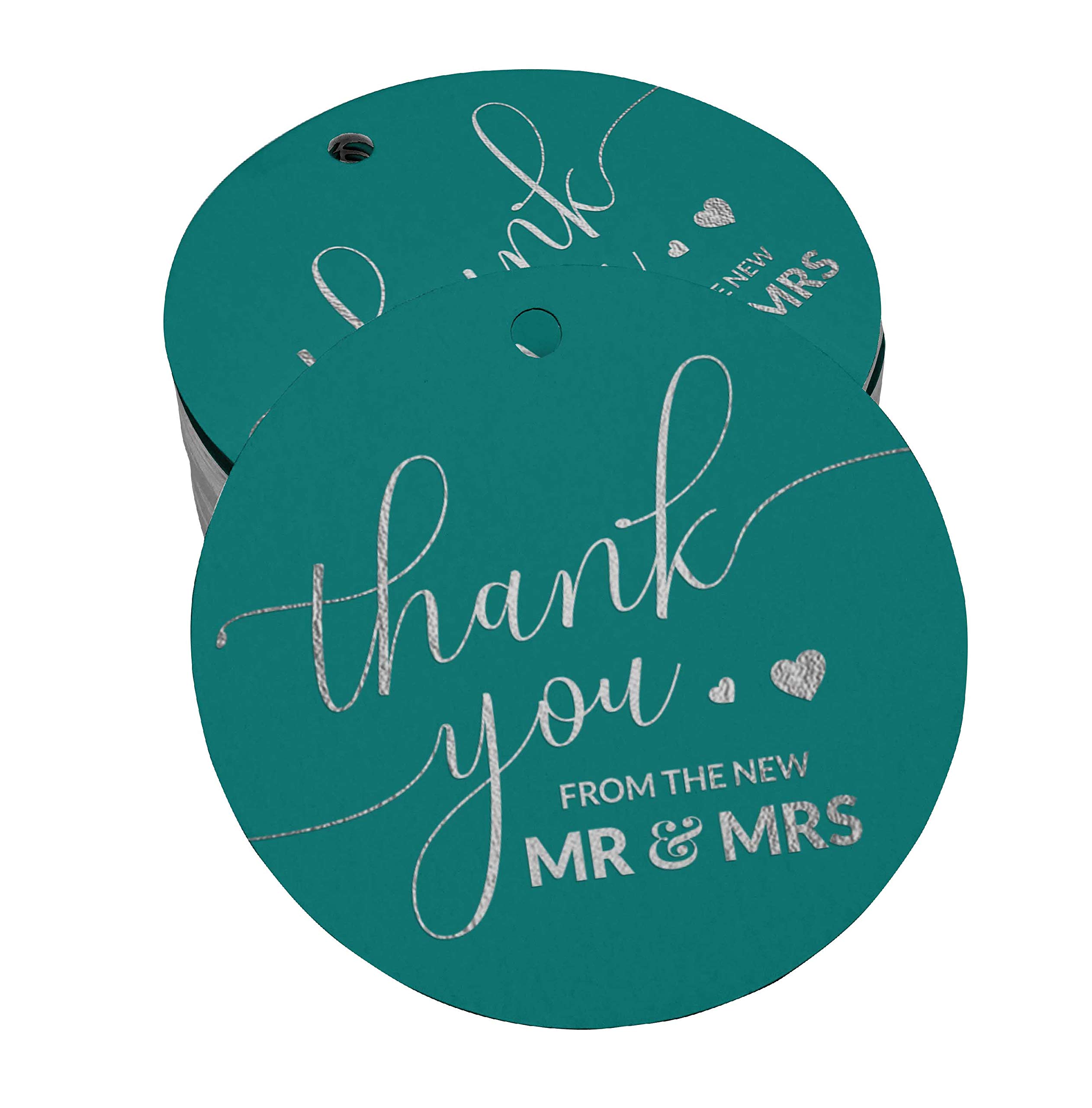 100 Pack Real Silver Foil Wedding Favor Tags - Elegant Thank You Gift Tags for Bridal Shower, Baby Shower & Party Favors - Perfect for DIY Crafts, Gift Wrapping & Special Occasions