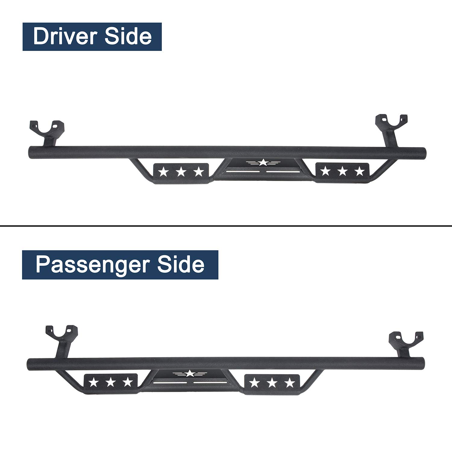 u-Box Jeep Wrangler JK Unlimited Side Steps Running Boards Nerf Bars - Compatible with 2007-2018 4-Door Models | Durable Off-Road Protection & Easy Entry Access for Adventure Enthusiasts