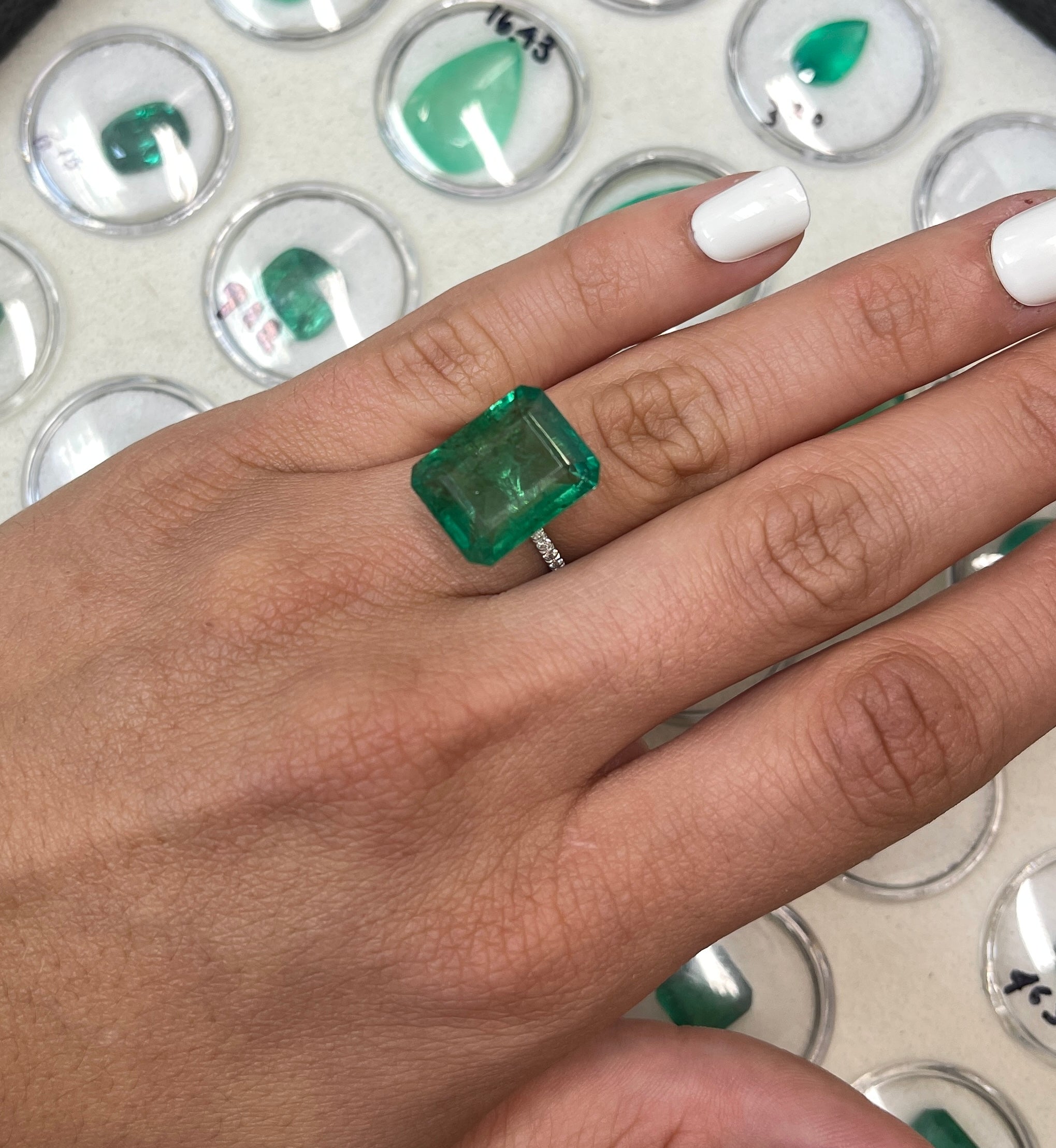 14.13 Carat Natural Zambian Emerald - Loose Green Emerald Cut Gemstone 16.5x13mm for Jewelry Making, Engagement Rings & Luxury Gifts