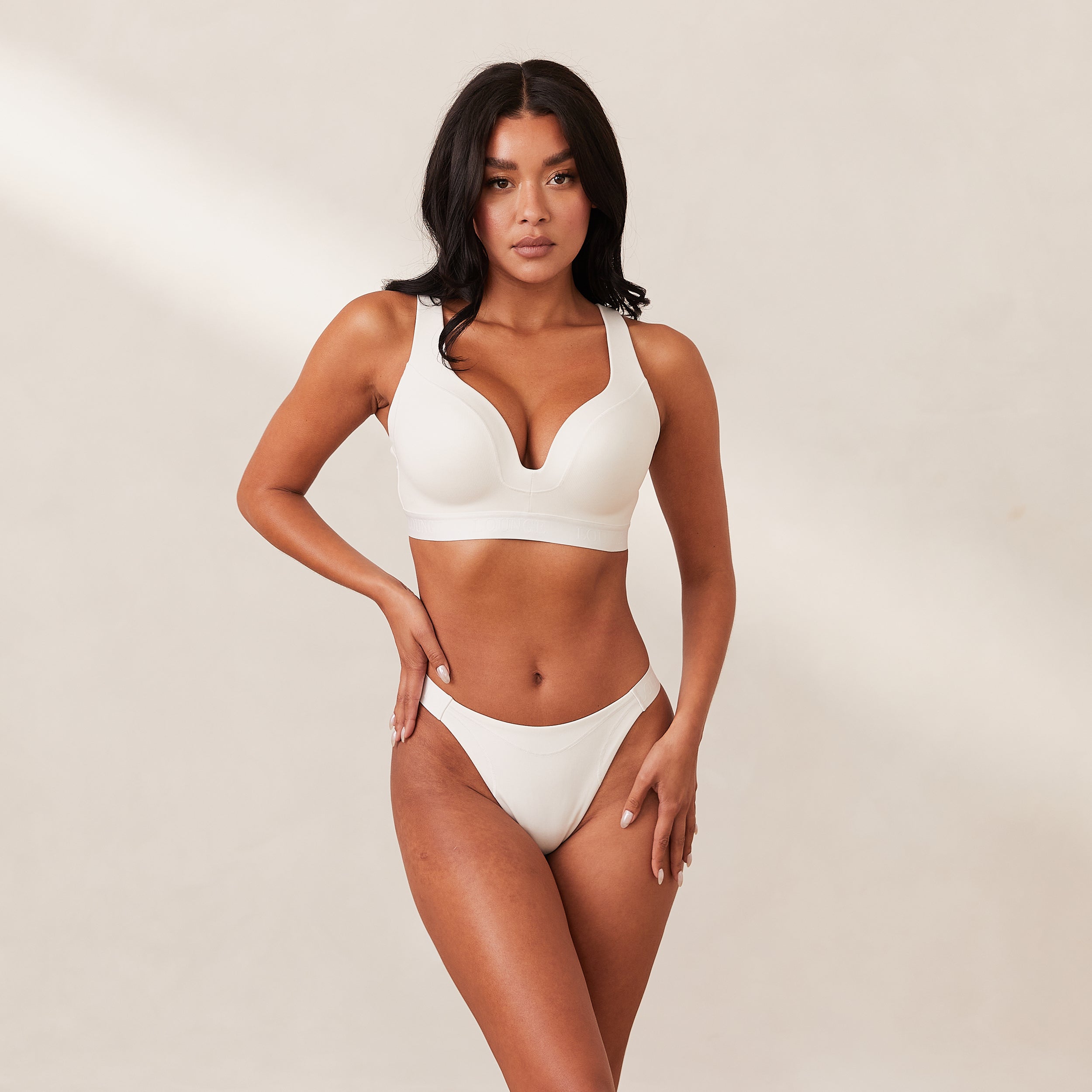 Ribbed Mindful Light Push Up Bra - Comfortable & Supportive Wireless Lingerie for Women - Perfect for Yoga, Workout & Everyday Wear - White