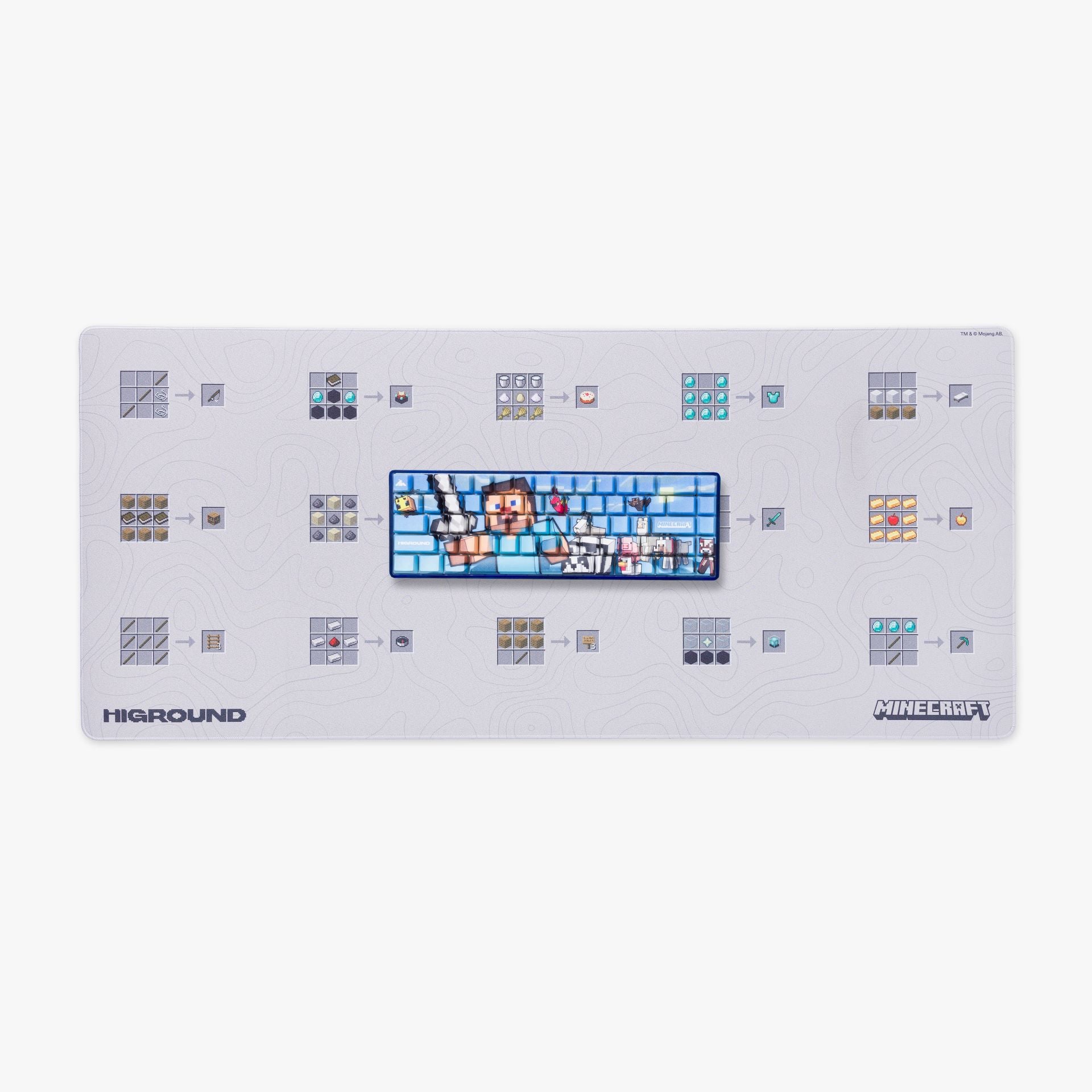 HG x Minecraft XL Gaming Mousepad with Crafting Guide - Perfect for PC, Laptop & Console Gaming Setup