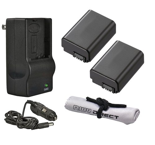 2-Pack Intelligent Rechargeable Batteries & AC/DC Travel Charger for Sony Alpha DSLR-SLT-A33 Camera - Perfect for Travel Photography & Professional Shoots