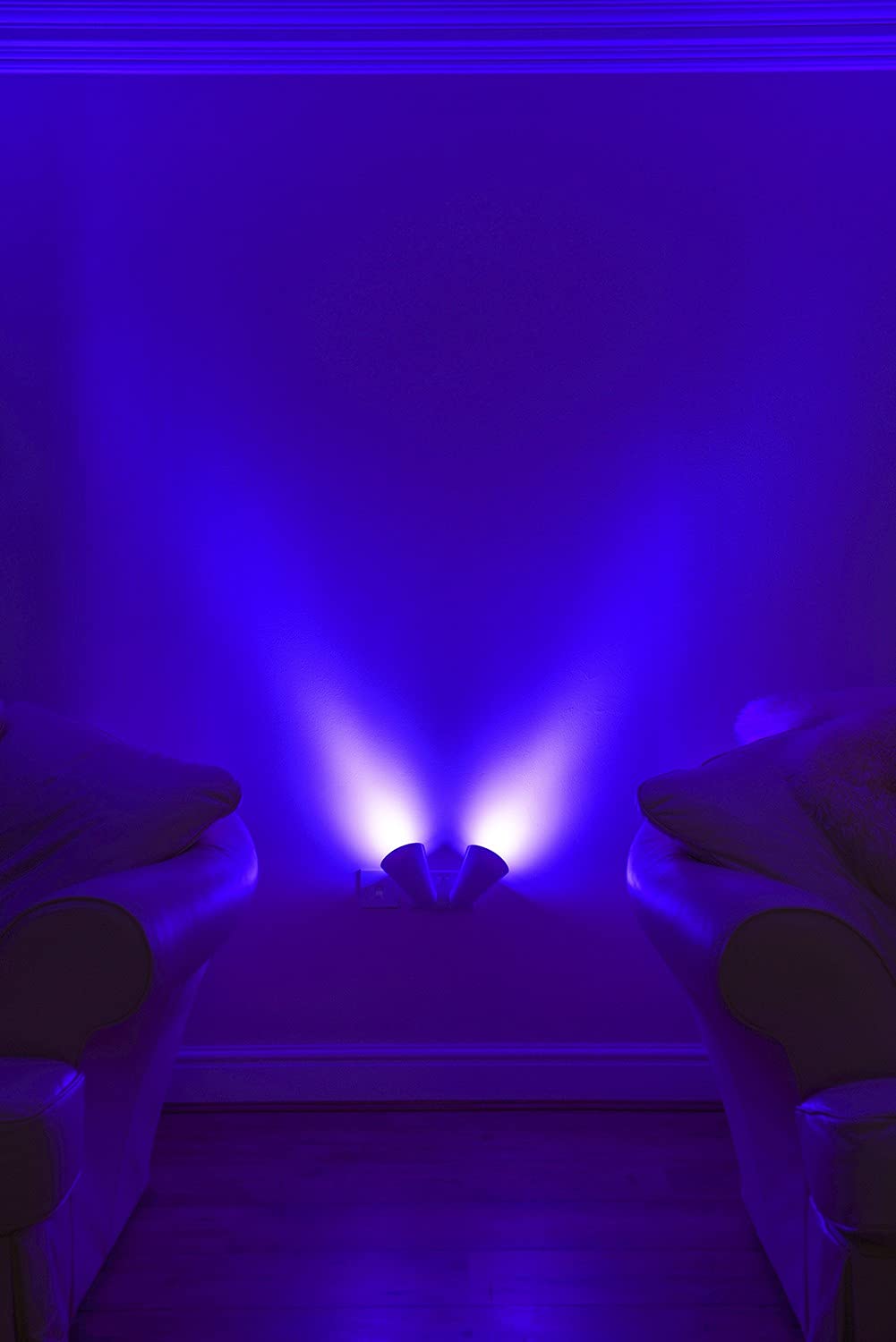 Auraglow Smart GU10 LED Spotlight Uplighter Wall Wash Light - Color Changing Bulb with 4-Zone Remote Control (2 Pack) - Perfect for Home Theater, Accent Lighting & Mood Setting