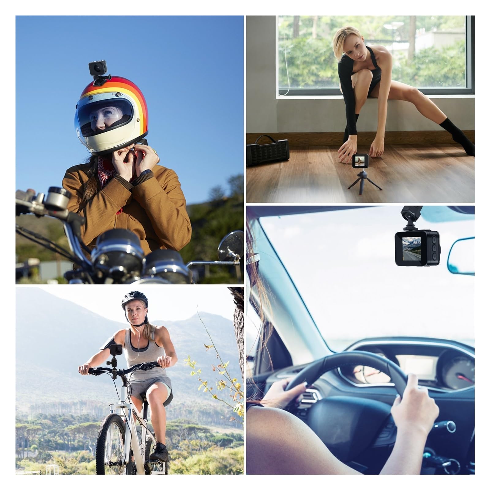 HD Mini Action Camera with 16GB Built-in Memory - Waterproof Sports Camera for Motorcycle Helmet Mount, Bike Riding, Skiing & Adventure Photography - Loop Recording & Video Recording