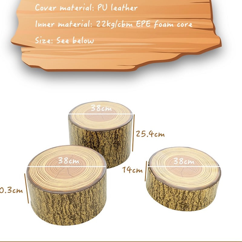 Soft Play 3-Piece Log Rounds - Natural Wooden Climbing Toys for Toddlers | Indoor & Outdoor Playroom, Backyard Adventure, Montessori Learning Activity